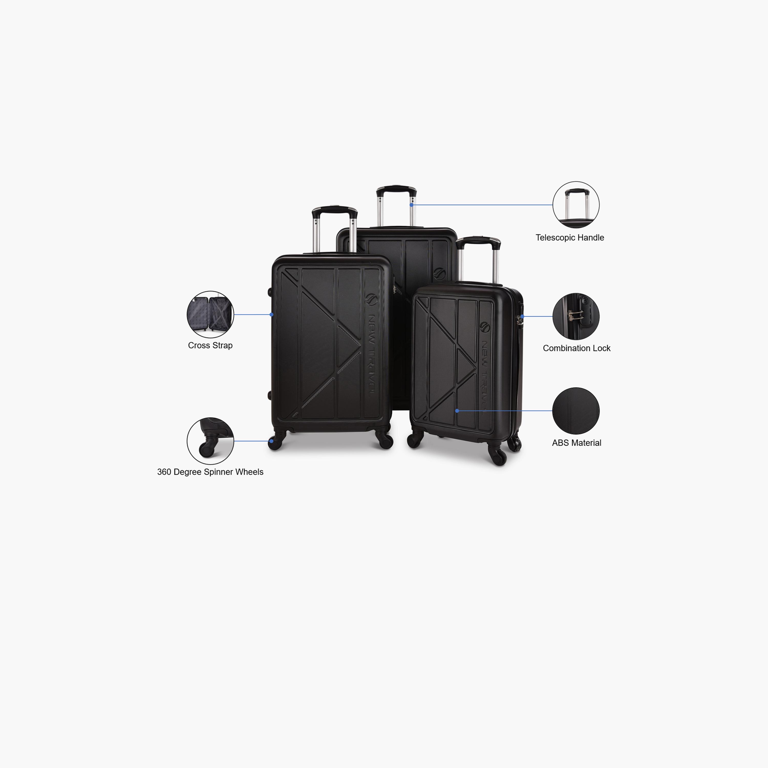 New Travel Set of 3 ABS Hardcase 4-Wheeler Spinner Trolley Bag with Combination Lock | BR909/3P-travel-luggagesandbags-luggage-image-2