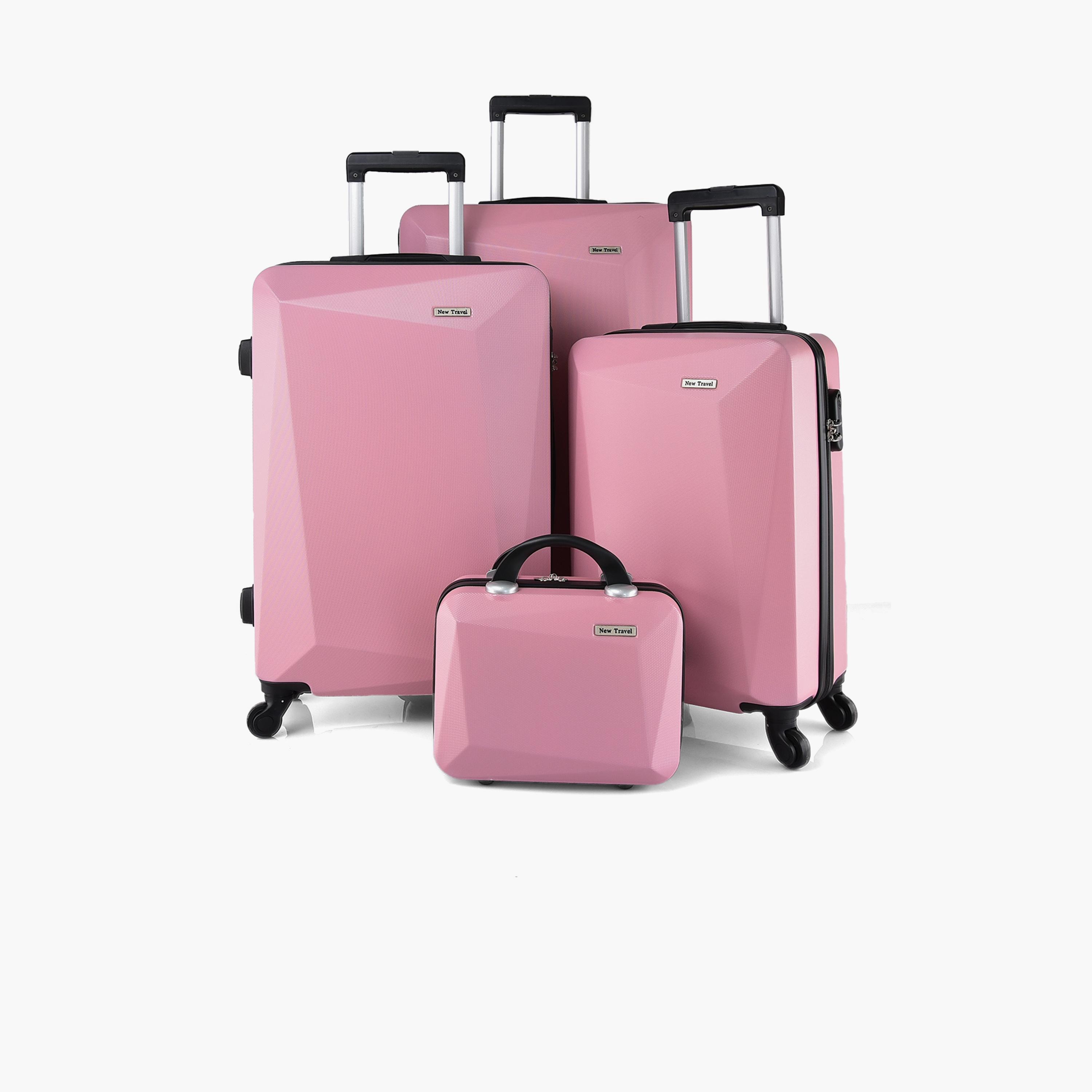 New Travel Set of 4 ABS Hardcase 4-Wheeler Spinner Trolley Bag with Combination Lock | BR989/4P-travel-luggagesandbags-luggage-image-1