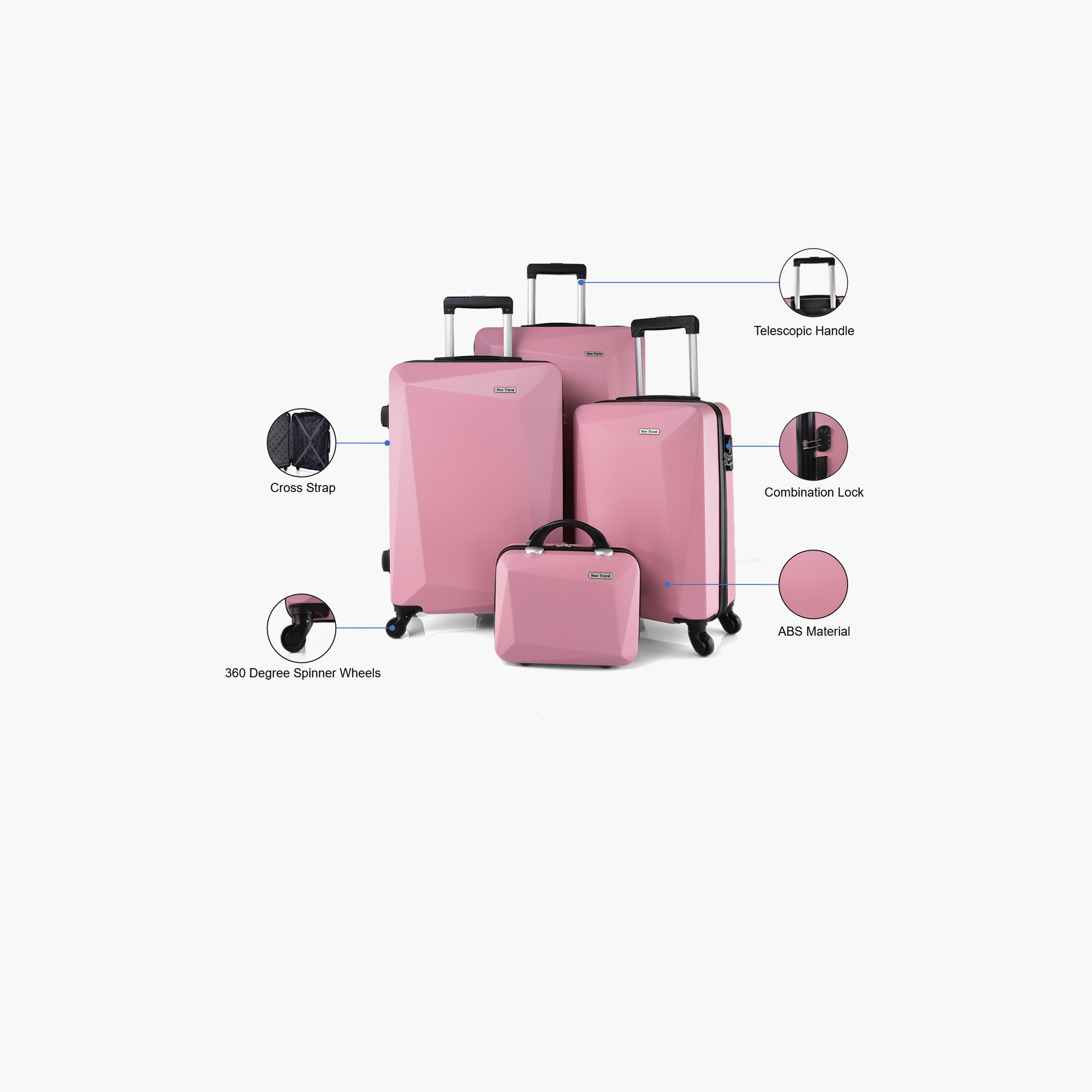 New Travel Set of 4 ABS Hardcase 4-Wheeler Spinner Trolley Bag with Combination Lock | BR989/4P-travel-luggagesandbags-luggage-image-2