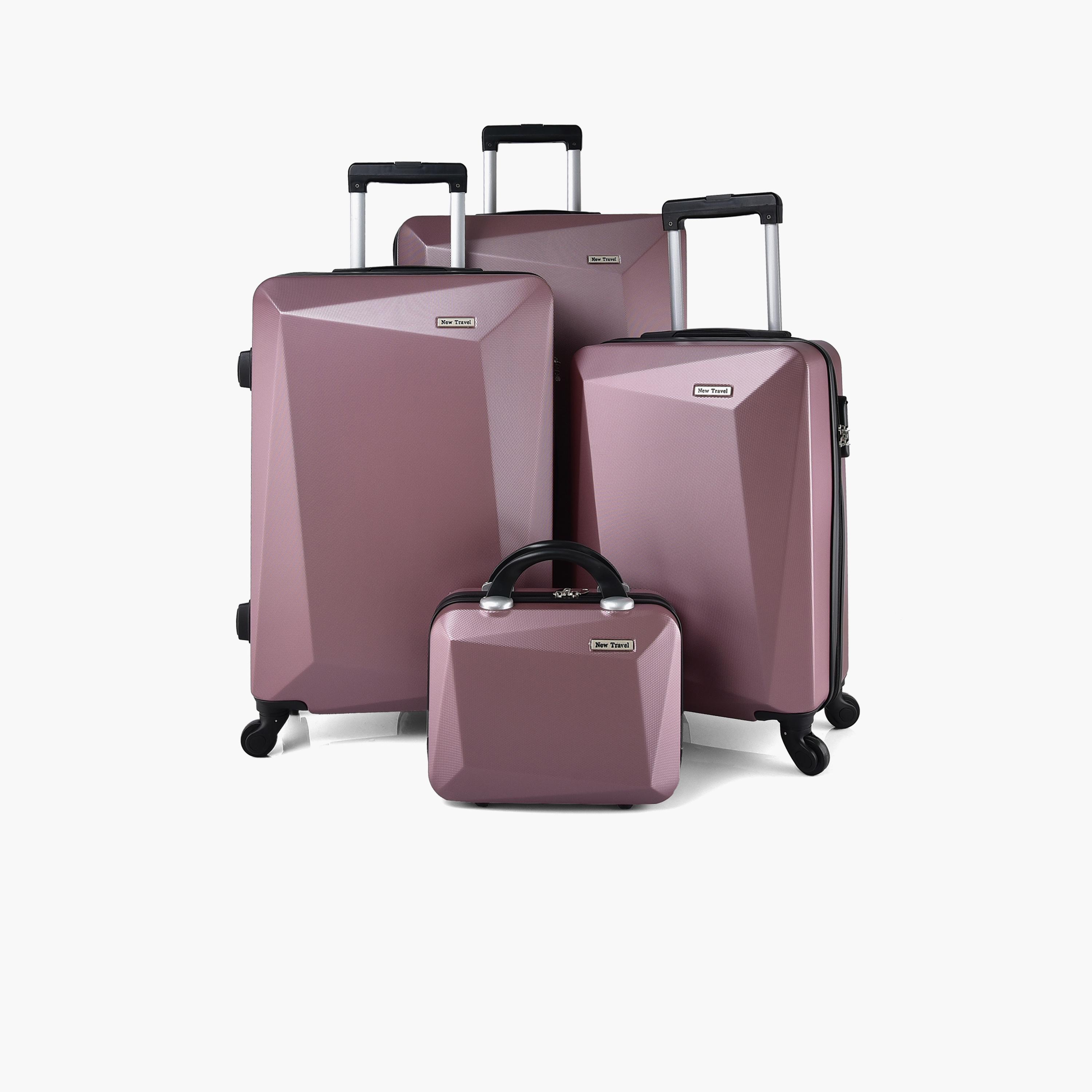 New Travel Set of 4 ABS Hardcase 4-Wheeler Spinner Trolley Bag with Combination Lock | BR989/4P-travel-luggagesandbags-luggage-image-1