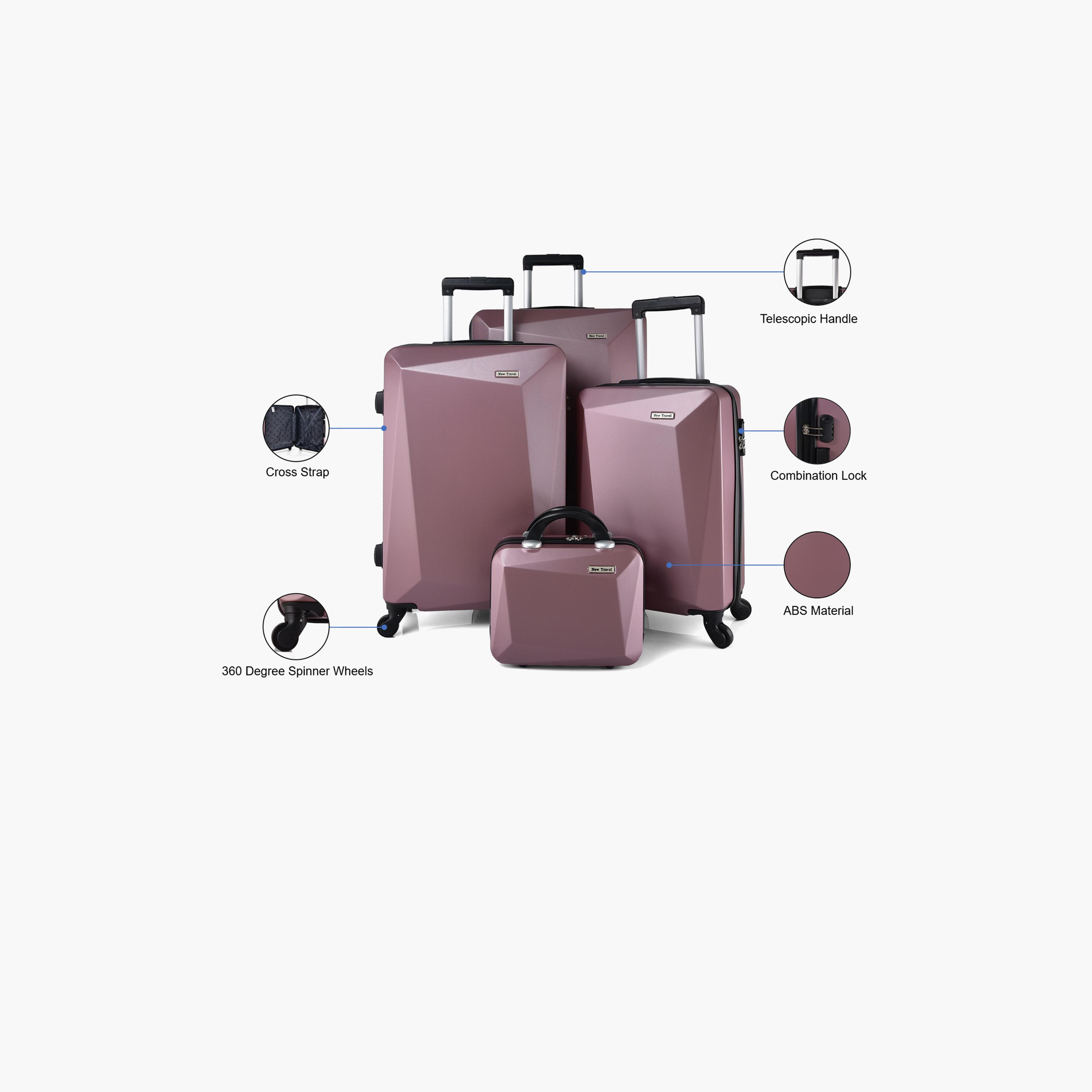 New Travel Set of 4 ABS Hardcase 4-Wheeler Spinner Trolley Bag with Combination Lock | BR989/4P-travel-luggagesandbags-luggage-image-2