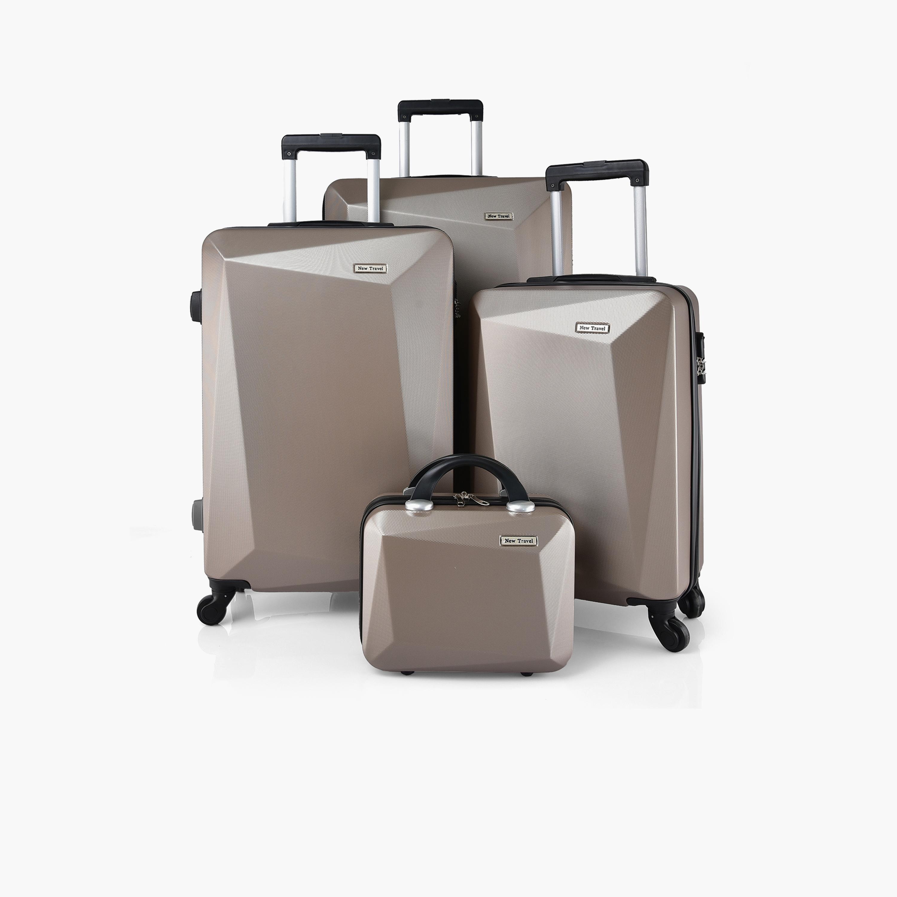 New Travel Set of 4 ABS Hardcase 4-Wheeler Spinner Trolley Bag with Combination Lock | BR989/4P-travel-luggagesandbags-luggage-image-1