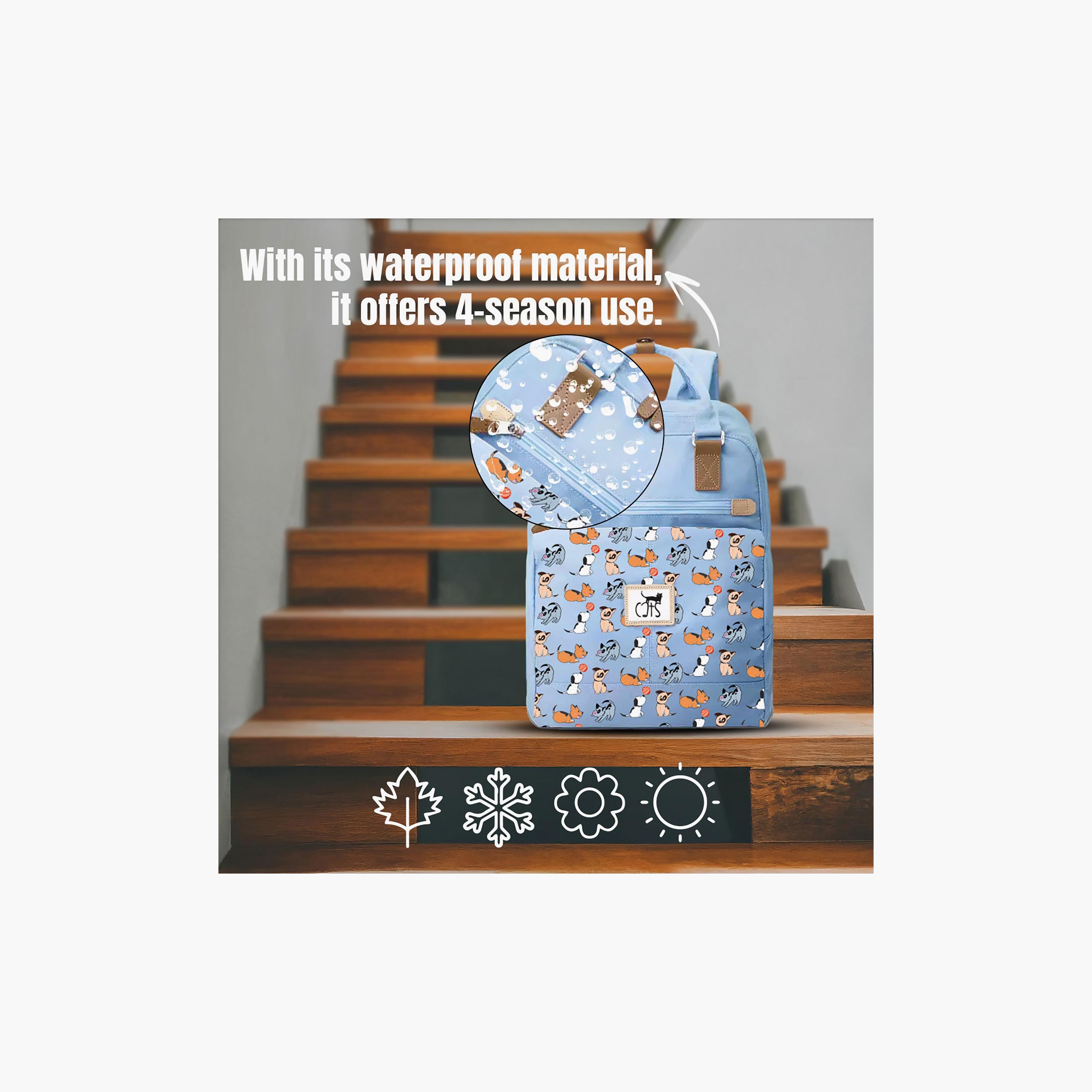 Biggdesign Dog Printed Anti-Theft Laptop Backpack with Luggage Sleeve - Blue - 15 Inch-school-bagsandbackpacks-backpacks-image-3