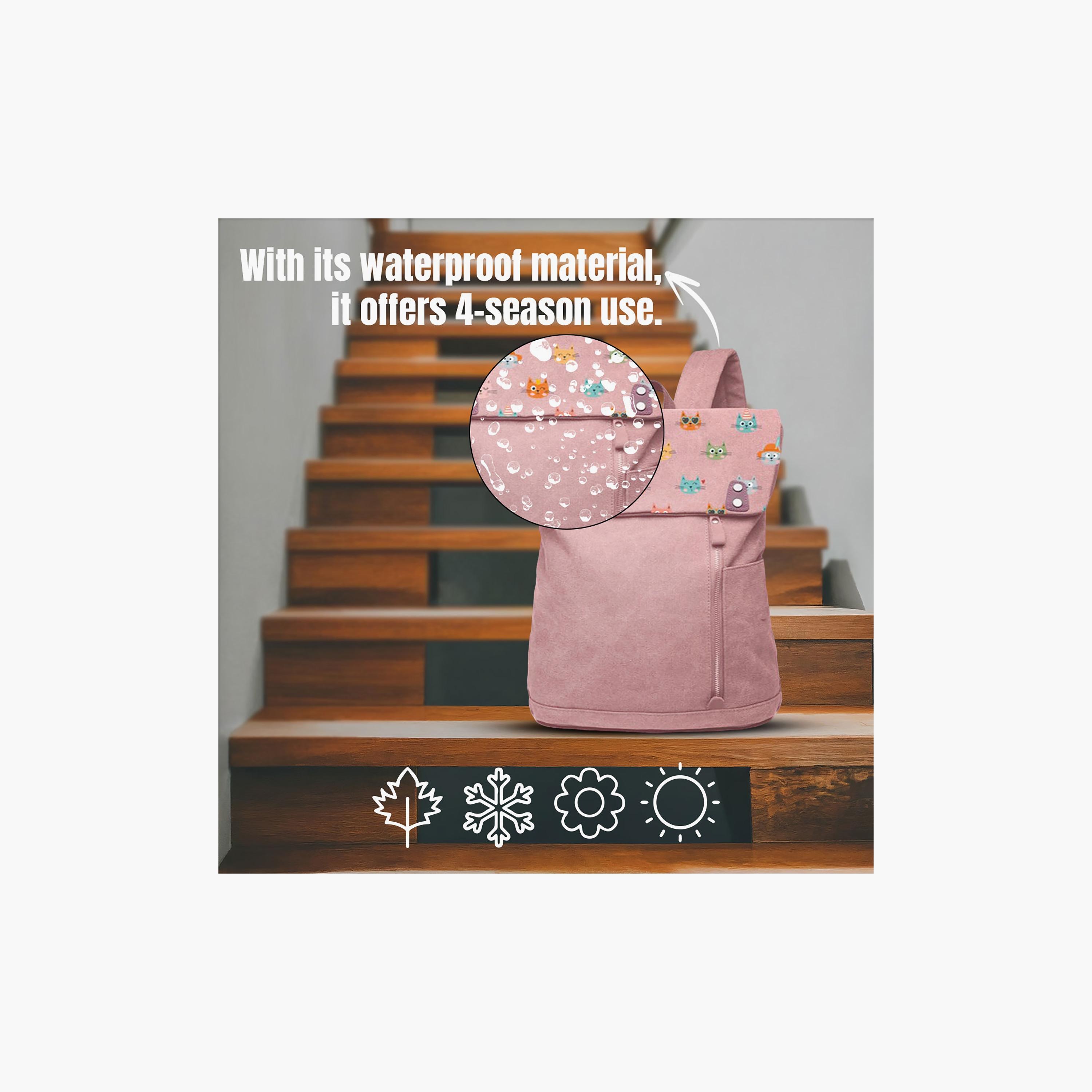 Biggdesign Cat Printed Vintage Laptop Backpack - Pink - 15 inch-school-bagsandbackpacks-backpacks-image-3