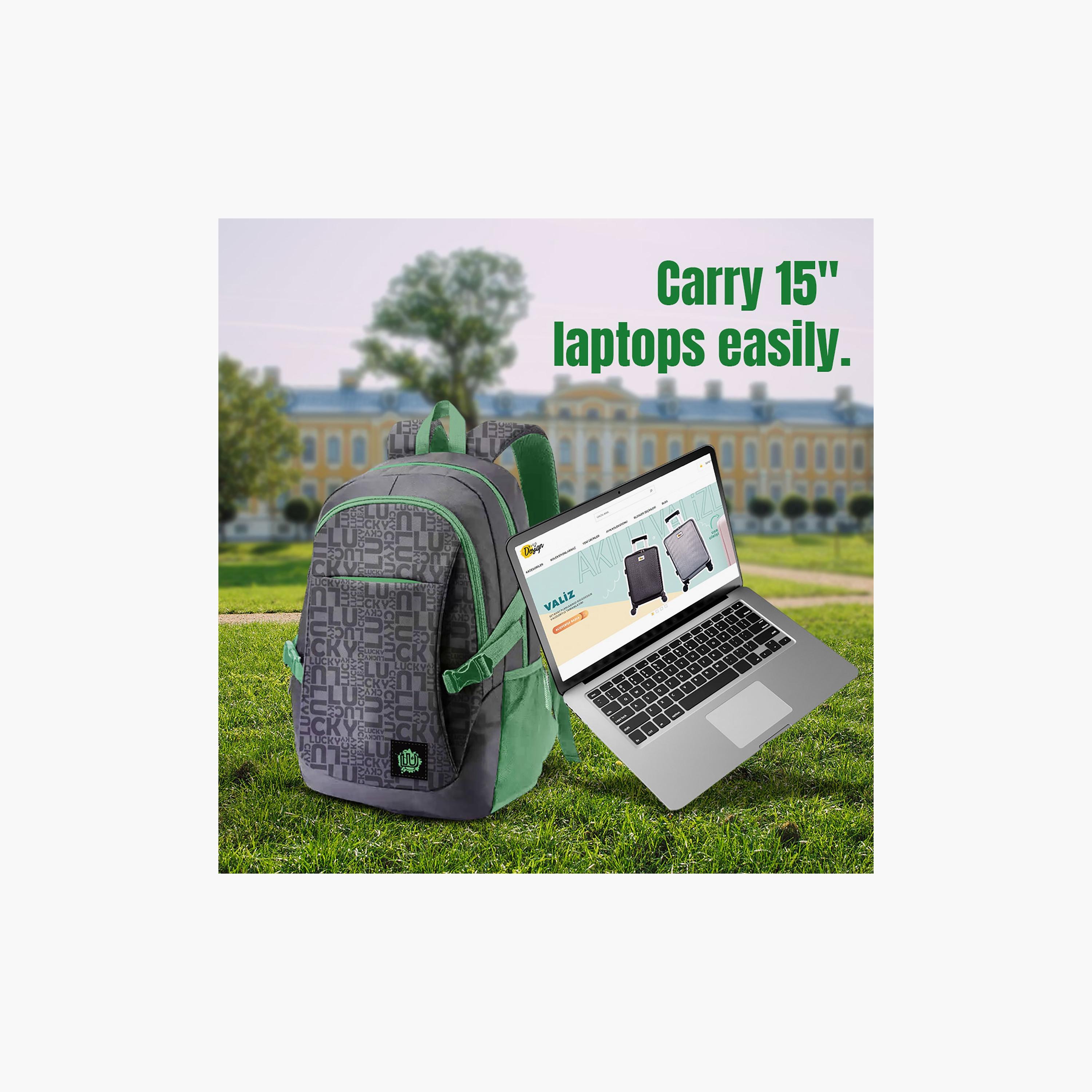 Biggdesign Printed Waterproof & Anti-Theft Laptop Backpack with USB Charging Port - Moods Up - 15 Inch-school-bagsandbackpacks-backpacks-image-2