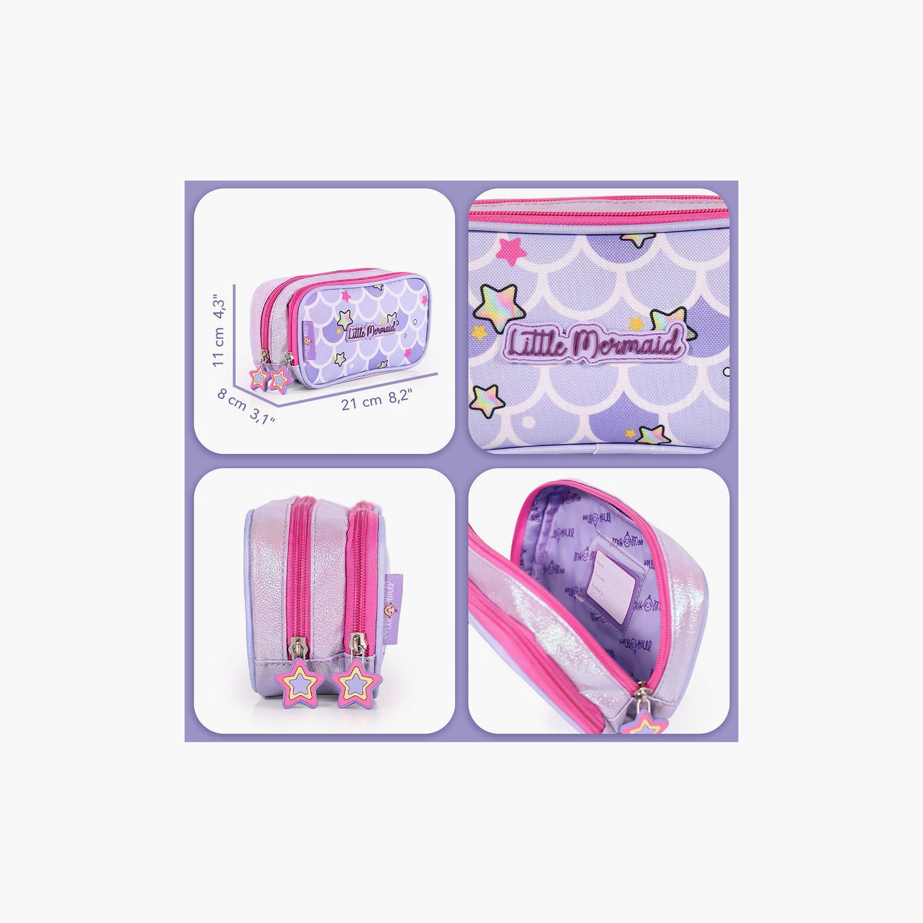 Milk&Moo Little Mermaid Printed Pencil Case - Purple-school-stationery-pencilcases-image-3