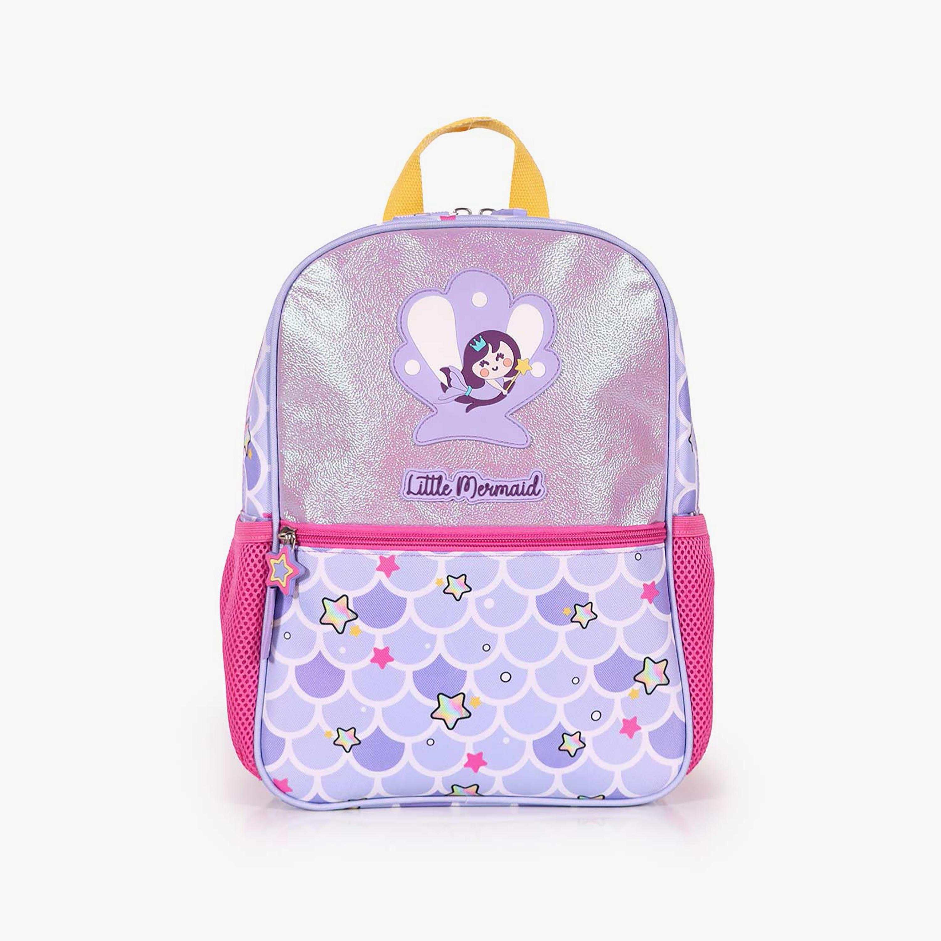 Milk&Moo Little Mermaid Printed Backpack - Purple - 12.9 Inch-school-bagsandbackpacks-backpacks-image-1