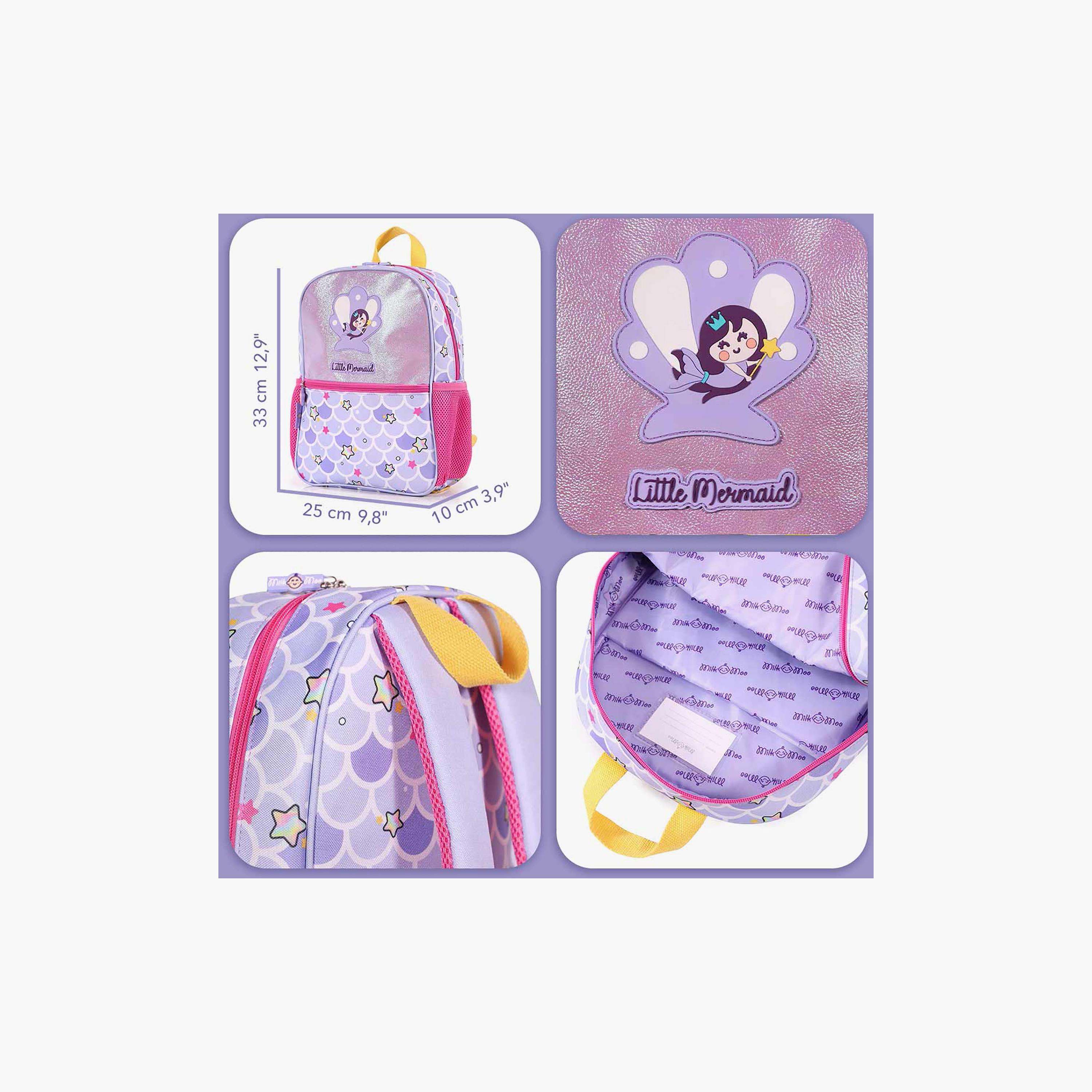 Milk&Moo Little Mermaid Printed Backpack - Purple - 12.9 Inch-school-bagsandbackpacks-backpacks-image-4