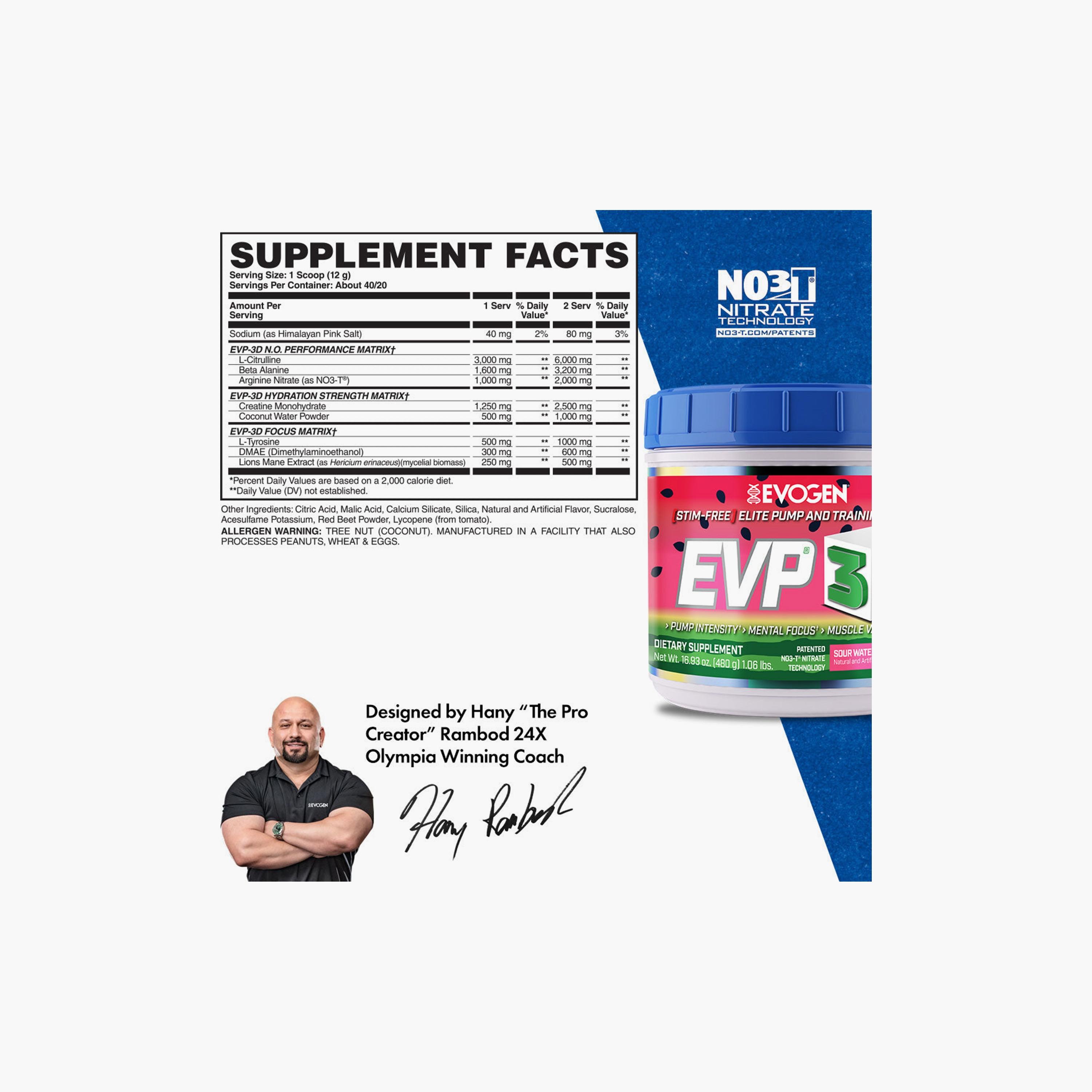Evp 3D Pump, Sour Watermelon, 480 gm, 40 Servings-sports-nutrition-prepostworkout-image-2