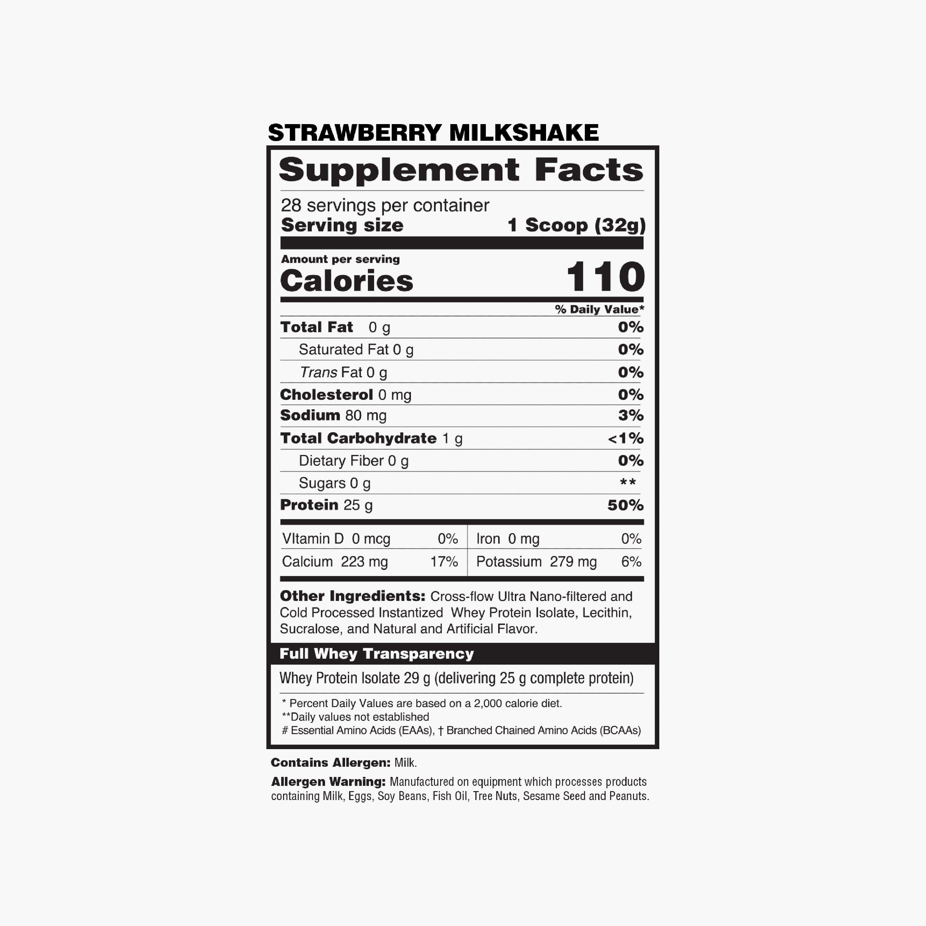 Iso Protein 100% Isolate, Strawberry Milkshake, 2 lb, 30 Servings-sports-nutrition-proteins-image-2