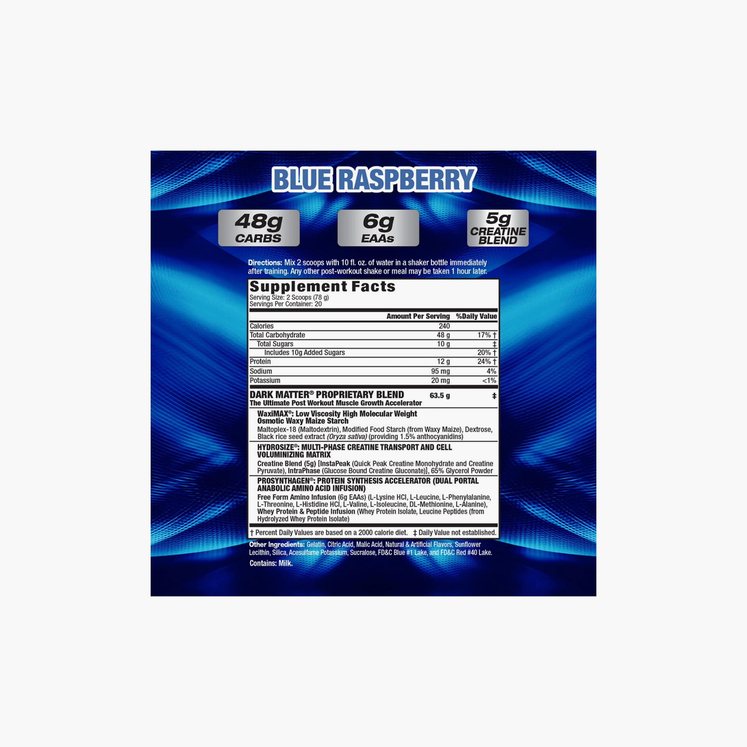 Dark Matter Muscle Growth Accelerator, Blue Raspberry, 1560 gm, 20/40 Servings-sports-nutrition-proteins-image-2