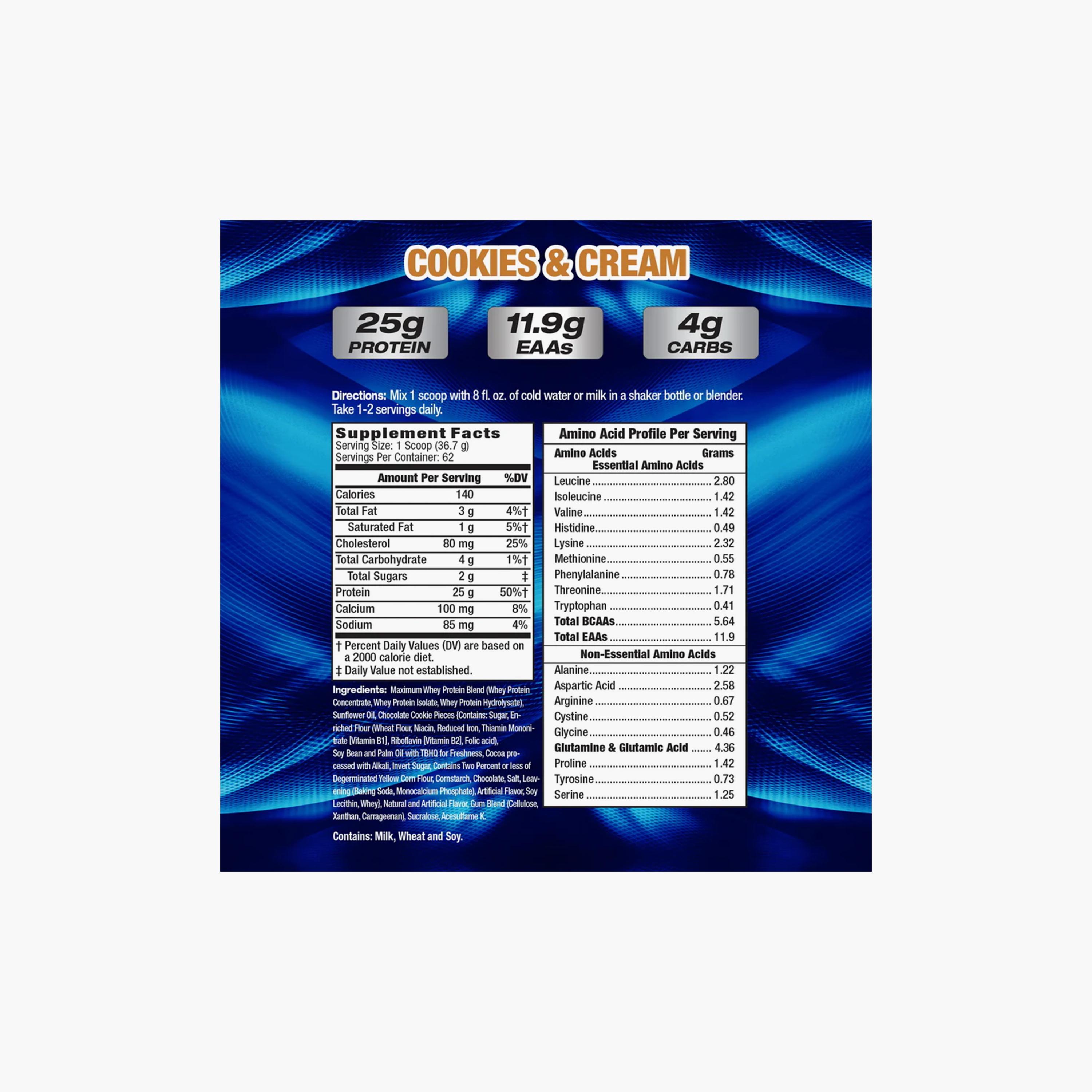 Maximum Whey Protein, Cookies And Cream, 5 lb, 62 Servings-sports-nutrition-proteins-image-2