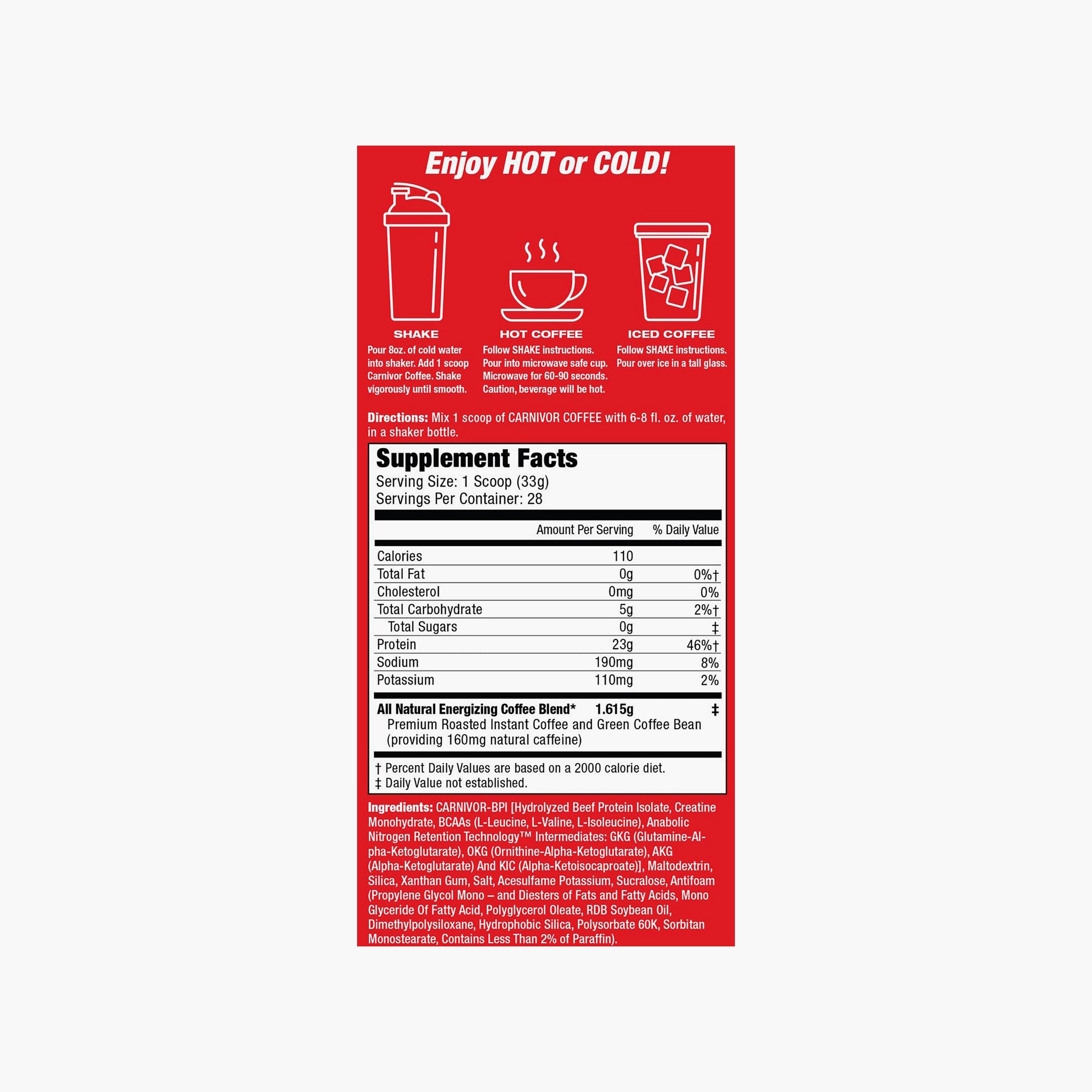 Carnivor Premuim Roasted Coffee Protein Beef Hydro, Premium Roasted Coffee, 2 lb, 28 Servings-sports-nutrition-proteins-image-2