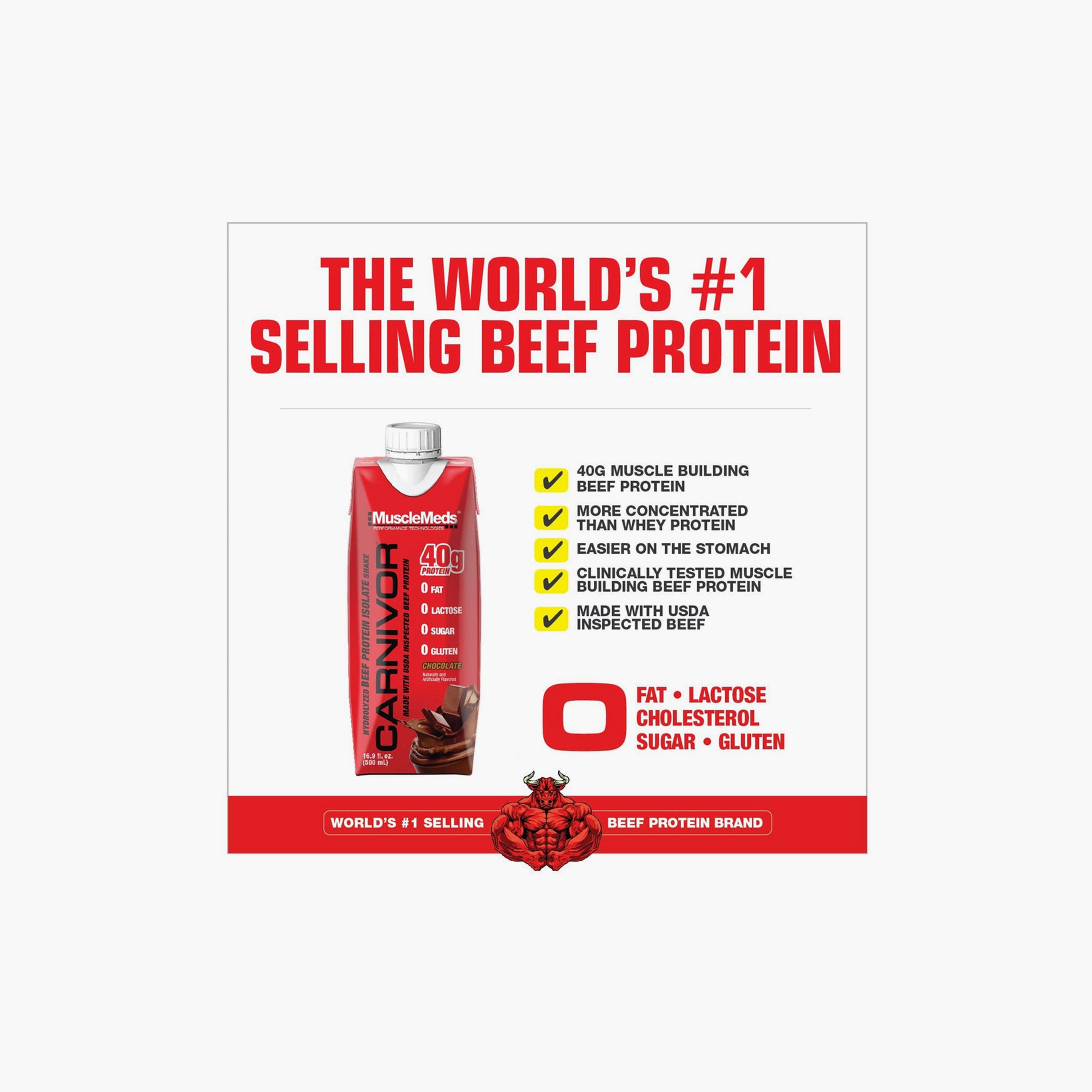 Carnivor Rtd Chocolate 40.G Beef Protein Hydro, Chocolate, 500 ml, 1 Servings-sports-nutrition-proteins-image-3