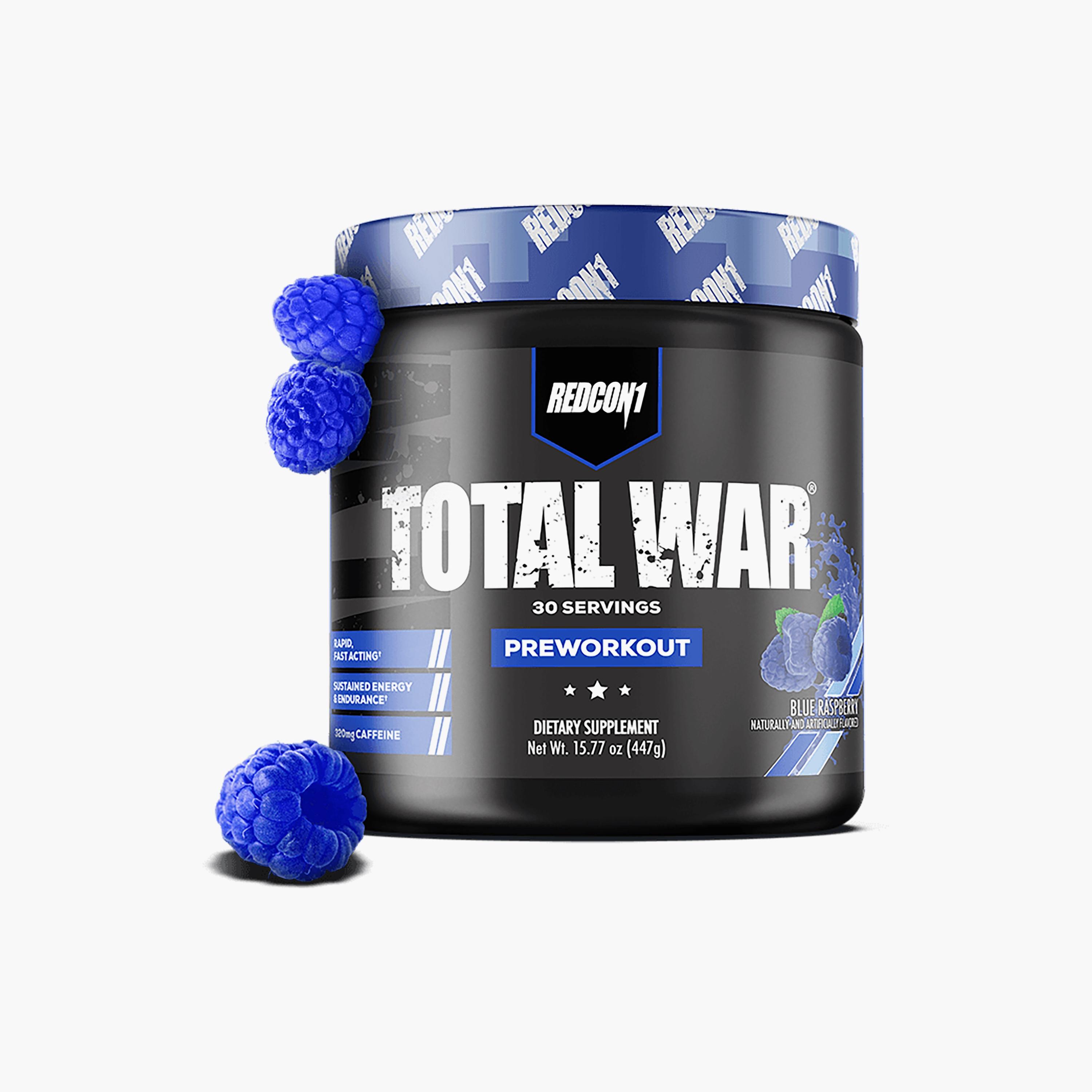 Total War Pre-Workout, Blue Raspberry, 441 gm, 30 Servings-sports-nutrition-prepostworkout-image-1