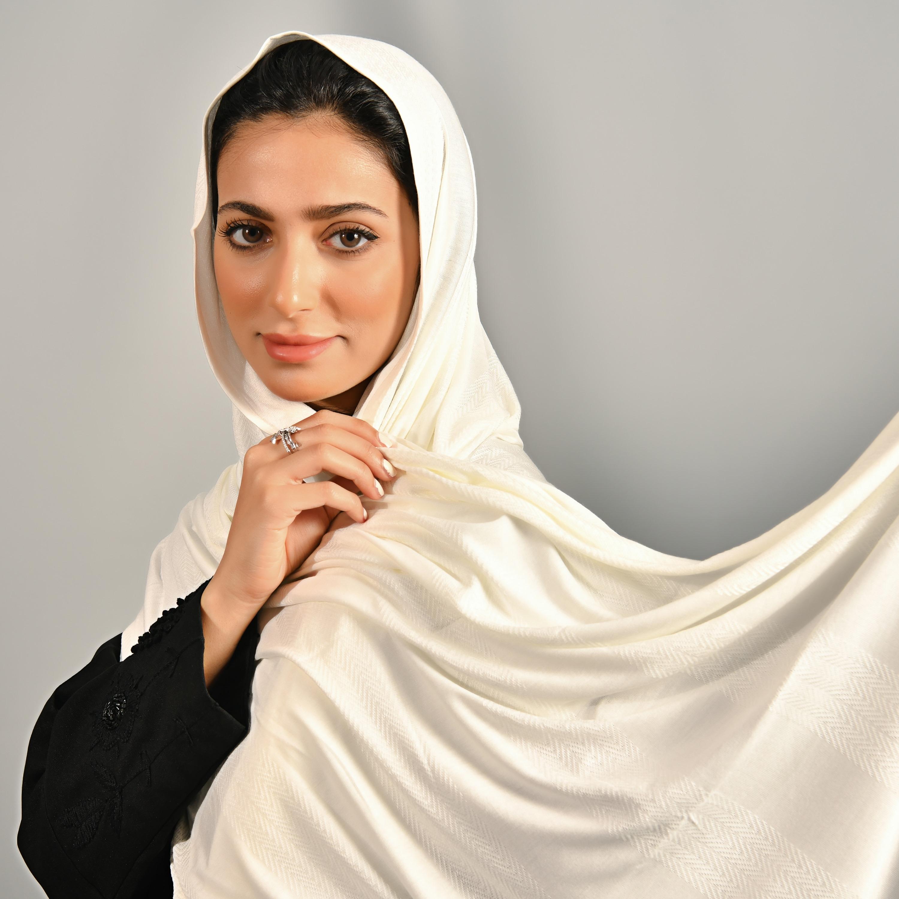 Hawraa Beige Heritage Embroidery Hijab-women-winterwear-scarves-image-1