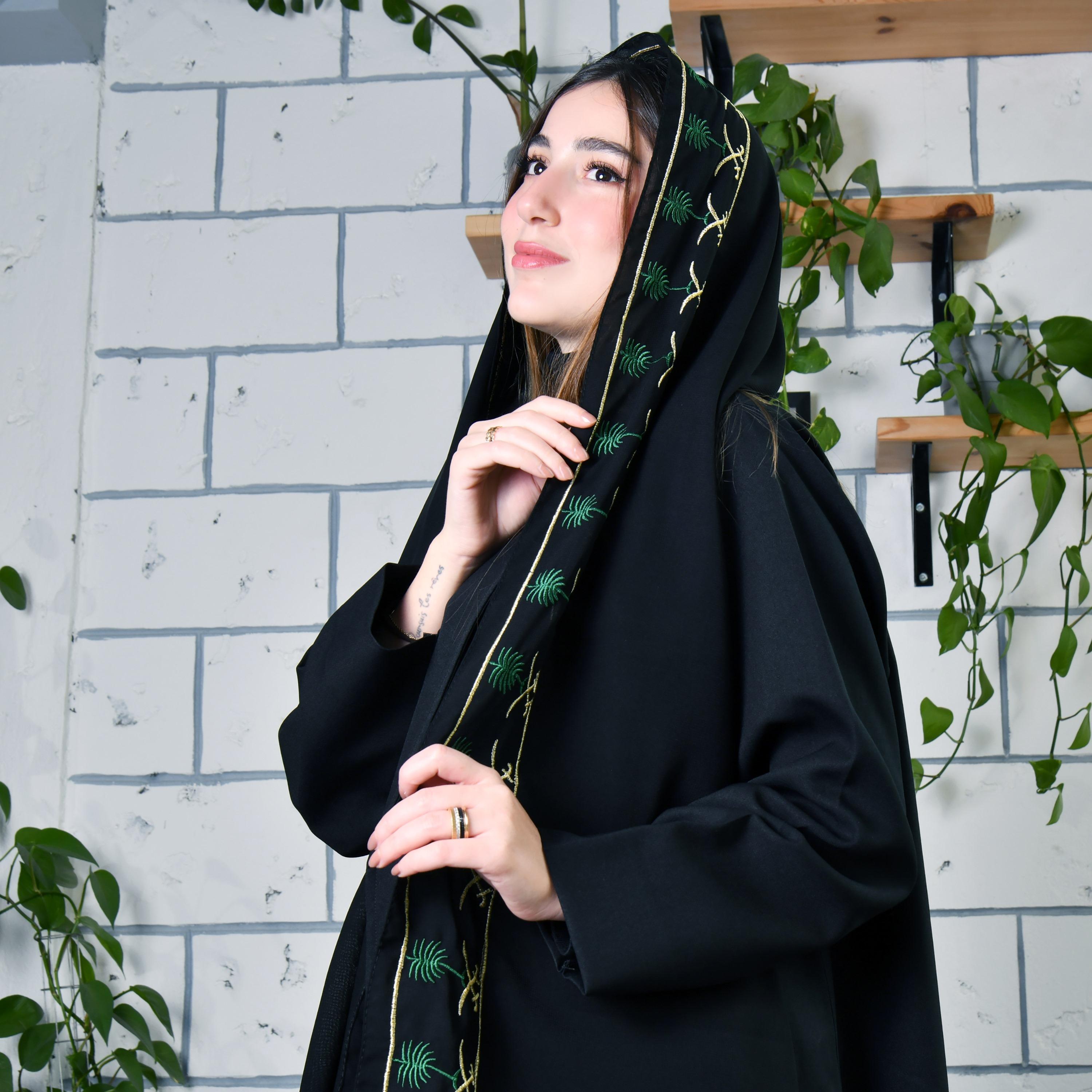 Hawraa Black Embroidered Hijab-women-winterwear-scarves-image-2