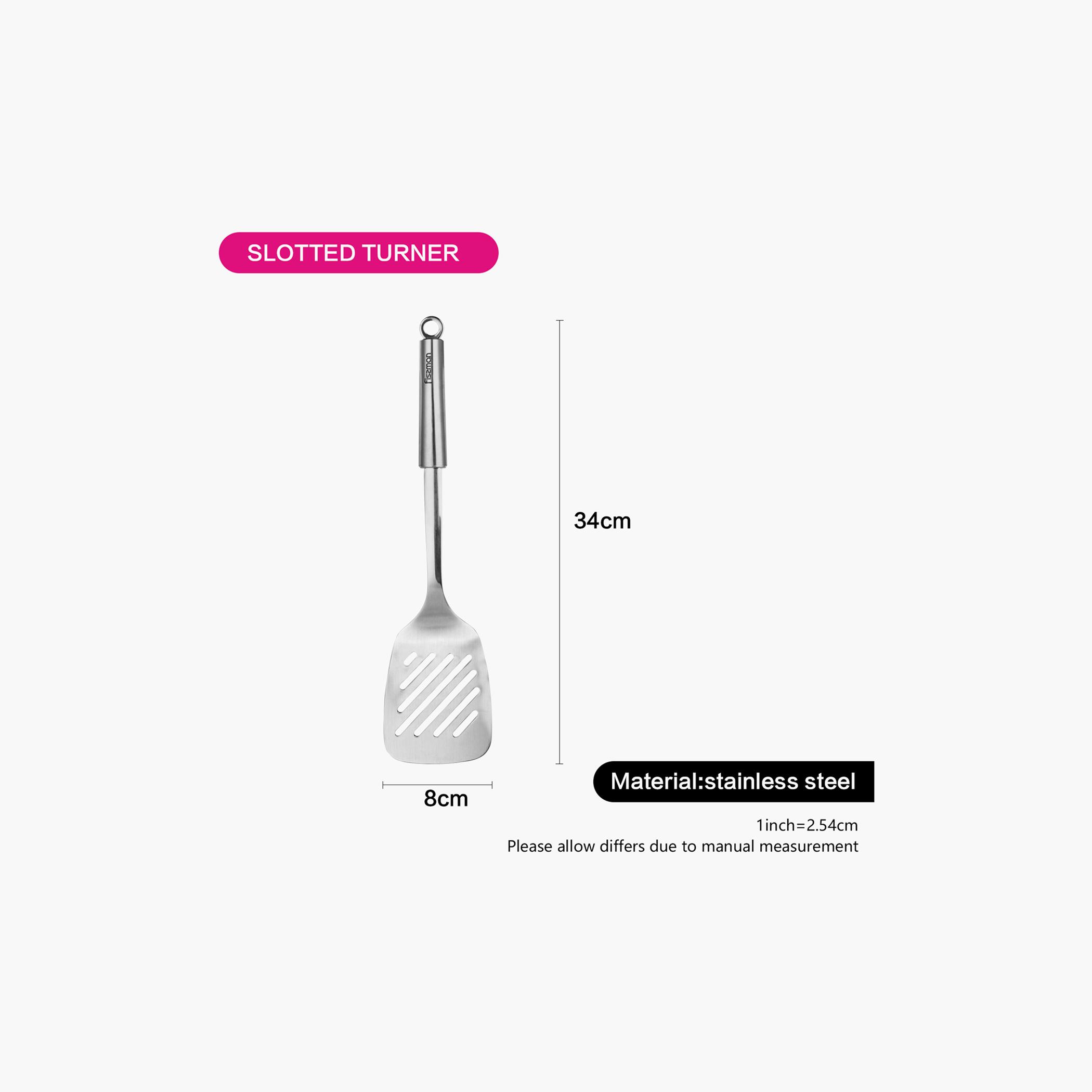 Stainless Steel Slotted Turner - 34 cm-household-kitchen-kitchentoolsandutensils-cookingutensils-image-3