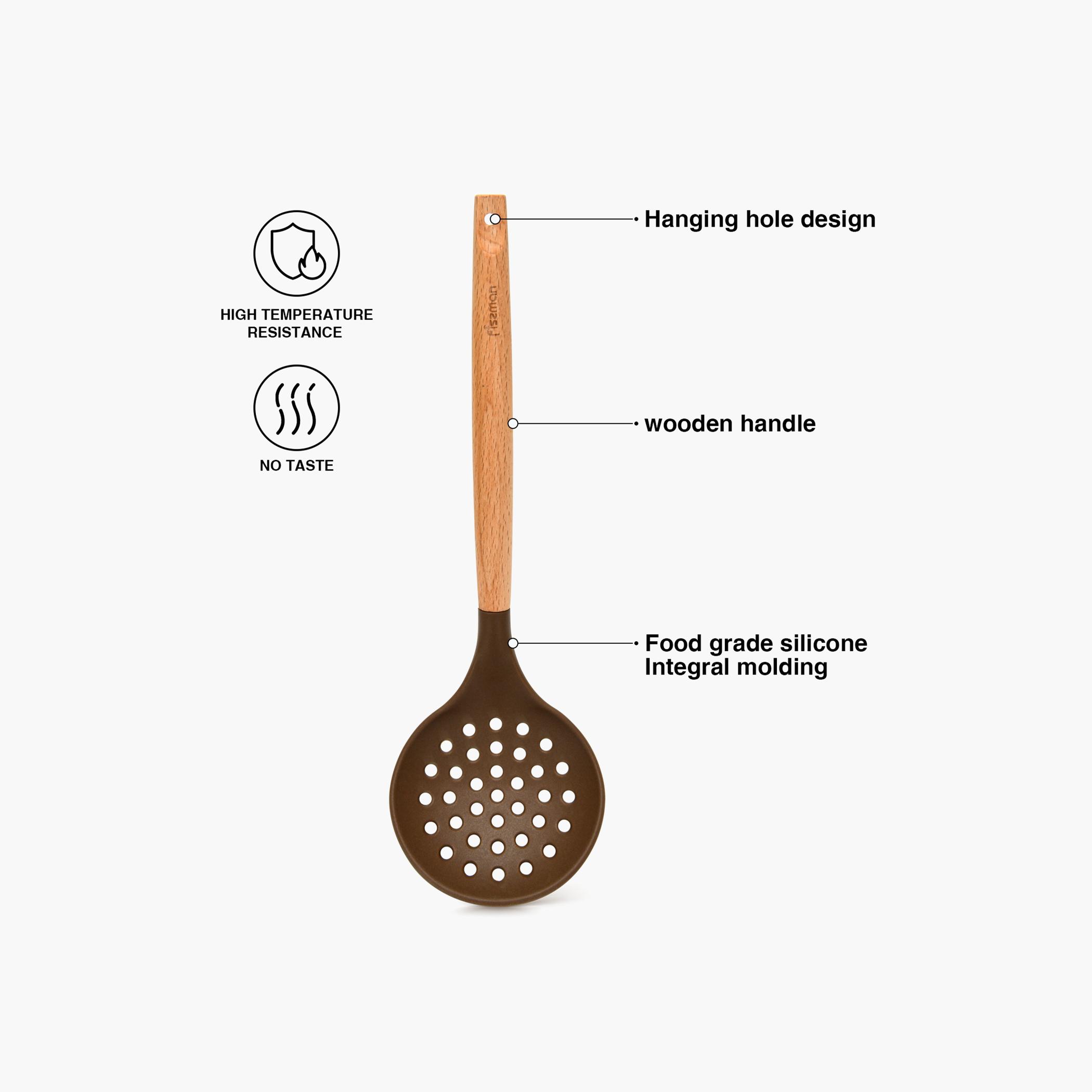 Silicone Skimmer with Wooden Handle-household-kitchen-kitchentoolsandutensils-foodpreparationtools-image-3