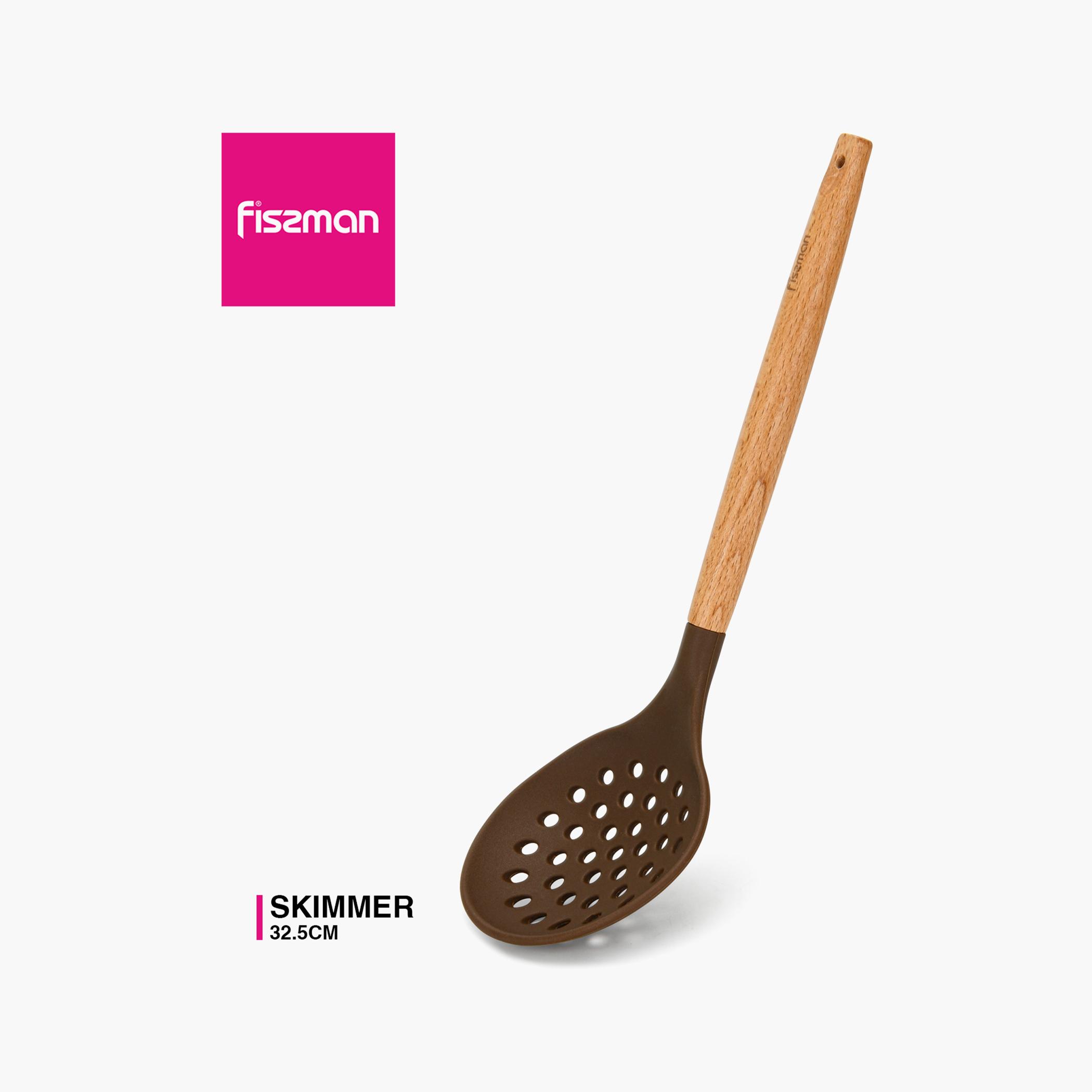 Silicone Skimmer with Wooden Handle-household-kitchen-kitchentoolsandutensils-foodpreparationtools-image-4