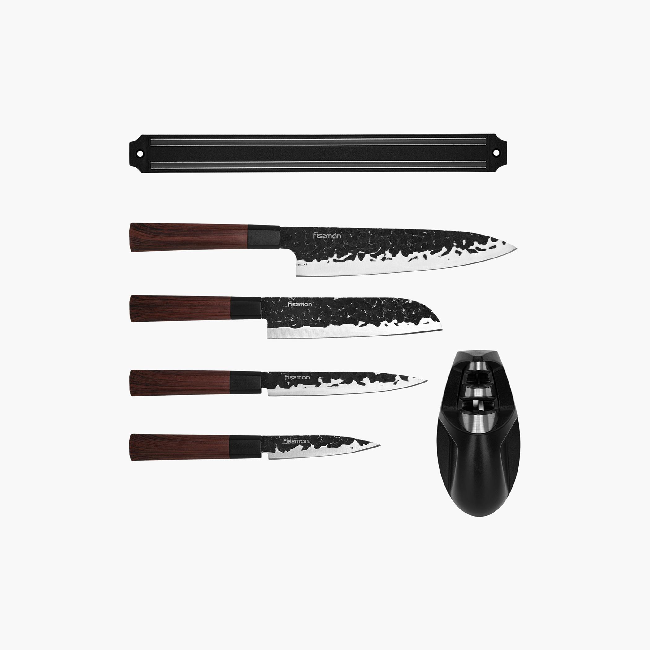 Kendo 6-Piece Knife Set with Magnet Bar and Sharpener-household-kitchen-kitchentoolsandutensils-knives-image-8