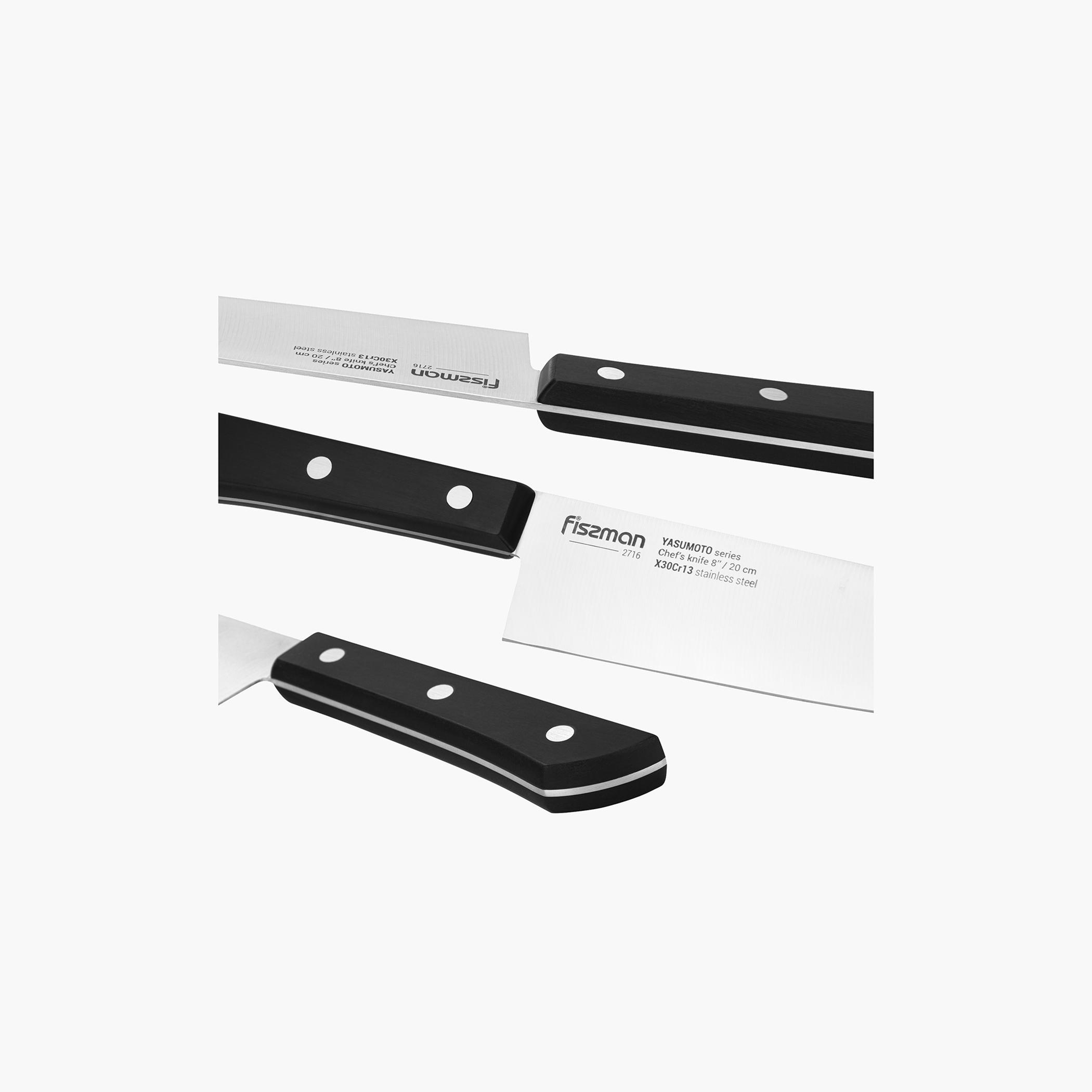 Stainless Steel 13-Piece Knife Set with Holder - Yasumoto-household-kitchen-kitchentoolsandutensils-knives-image-6