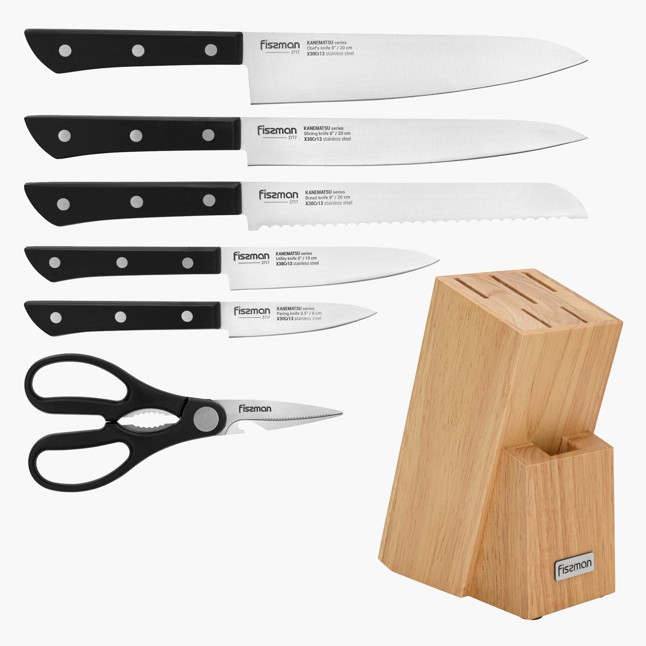 Kanematsu 7-Piece Knife Set with Wooden Block-household-kitchen-kitchentoolsandutensils-knives-image-4