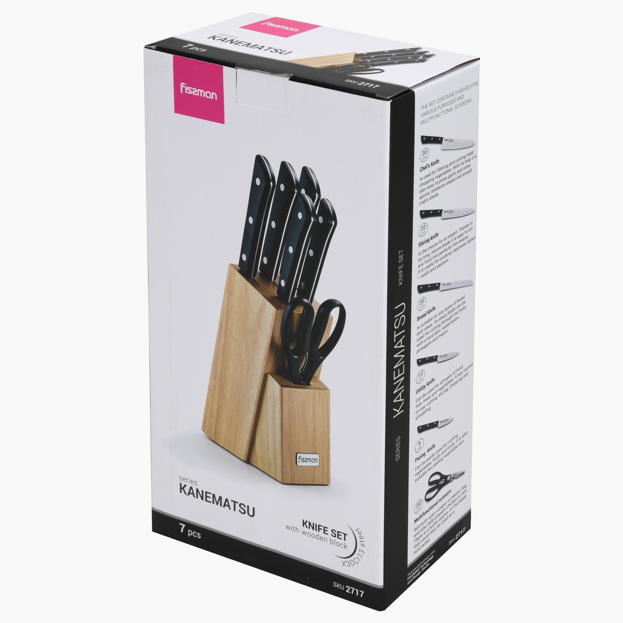 Kanematsu 7-Piece Knife Set with Wooden Block-household-kitchen-kitchentoolsandutensils-knives-image-6