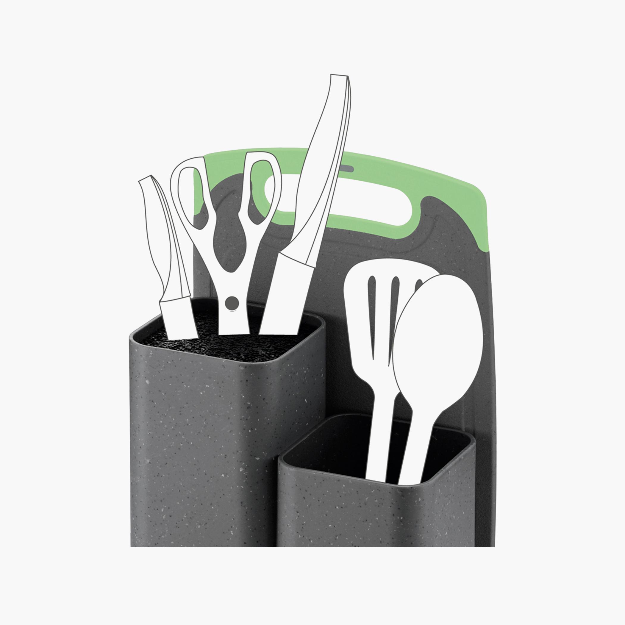 Utensil Organizer with Cutting Board-household-kitchen-kitchentoolsandutensils-cuttingboards-image-2