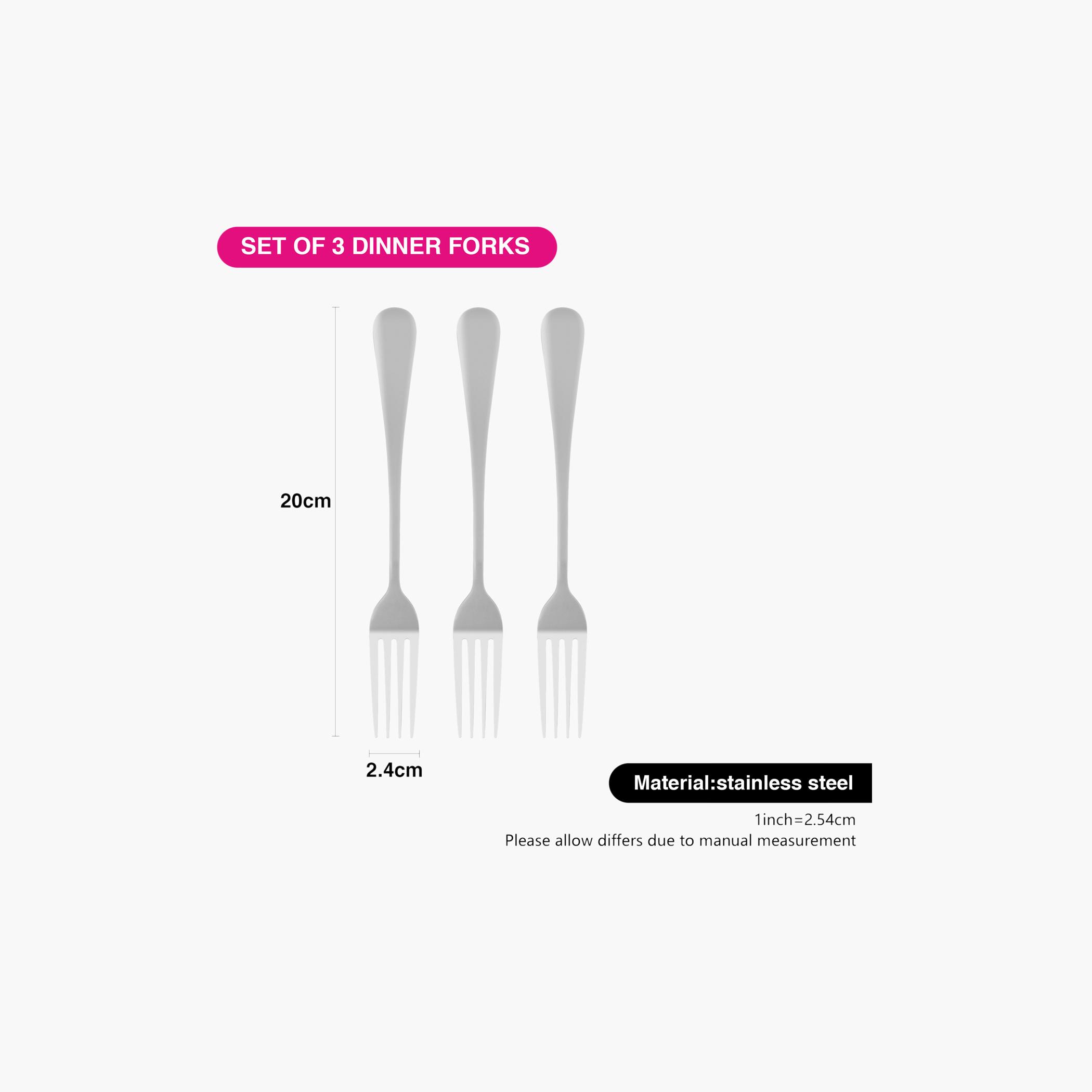 Flavia 3-Piece Stainless Steel Dinner Fork Set-household-dining-cutlery-spoonsforksandknives-image-3