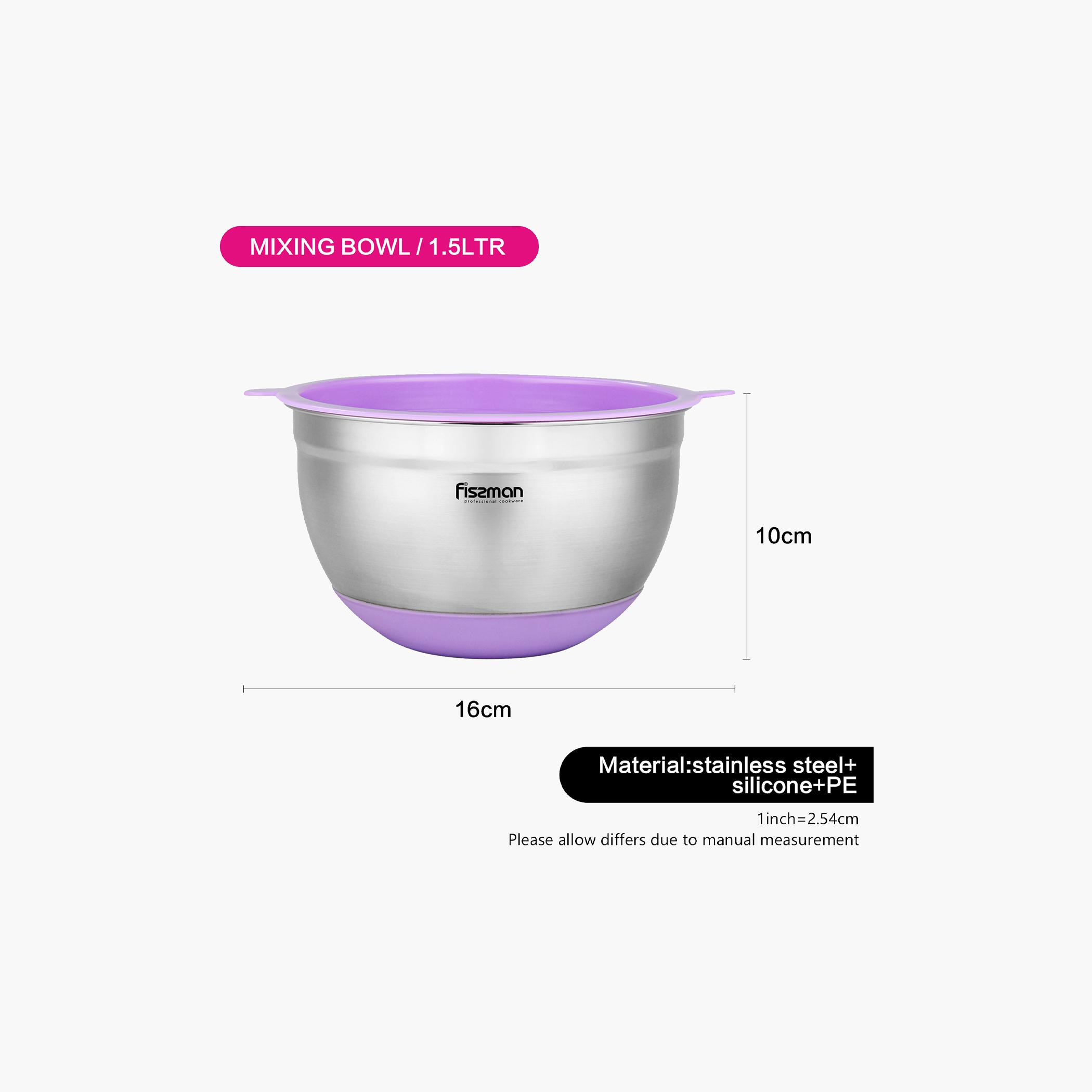 Stainless Steel Mixing Bowl with Lid - 1.5 L-household-kitchen-bakeware-mixingbowls-image-3