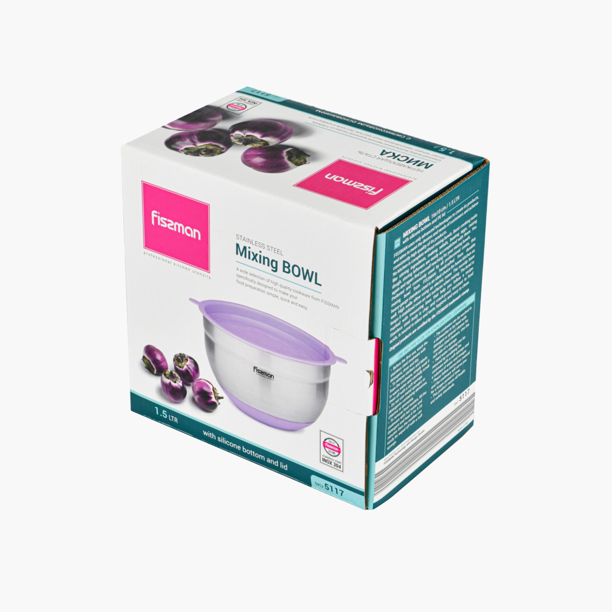 Stainless Steel Mixing Bowl with Lid - 1.5 L-household-kitchen-bakeware-mixingbowls-image-4