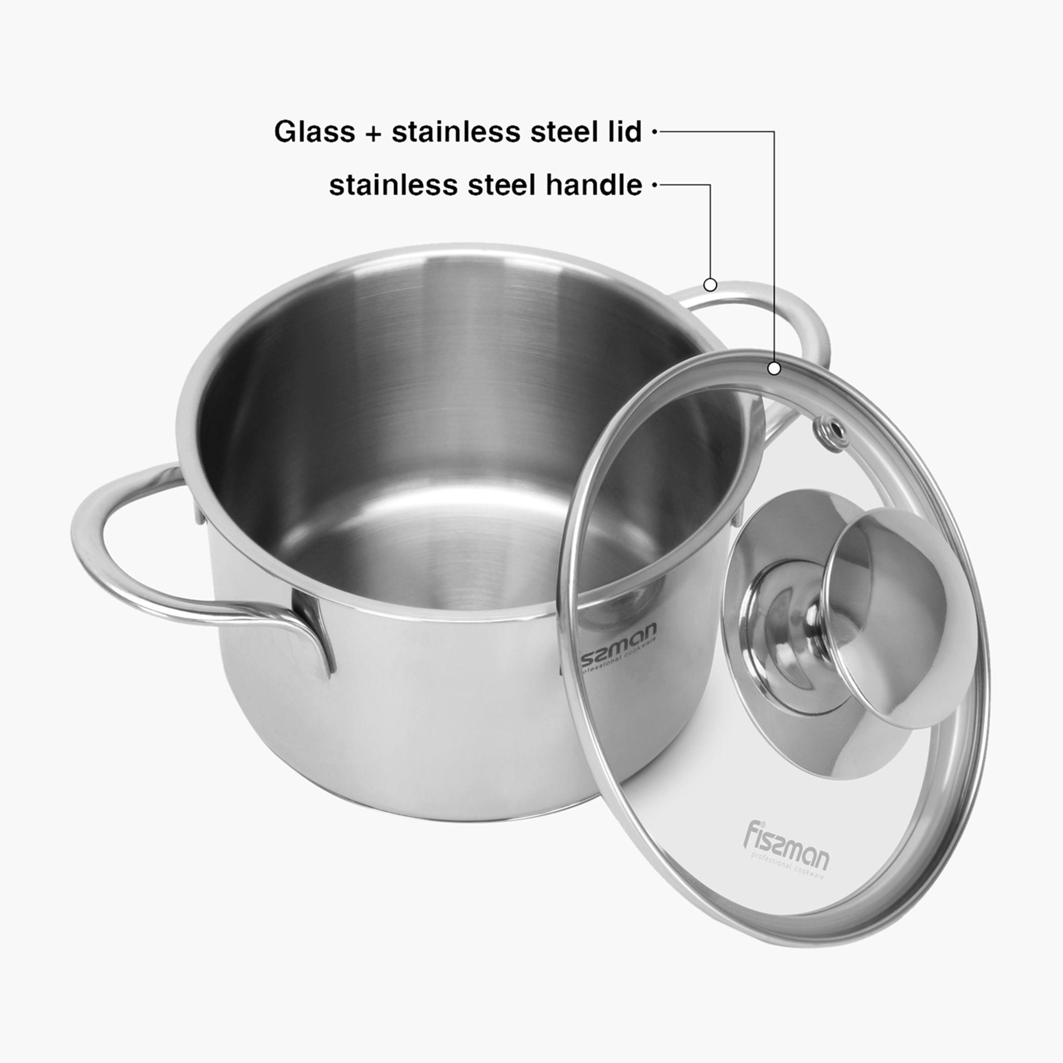 قدر ستانلس ستيل بغطاء زجاجي من فيسمان - 12x8 سم-household-kitchen-cookware-potsandpans-image-2