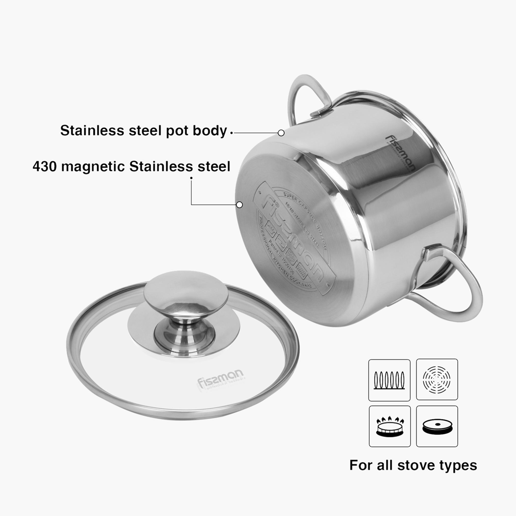 قدر ستانلس ستيل بغطاء زجاجي من فيسمان - 12x8 سم-household-kitchen-cookware-potsandpans-image-3