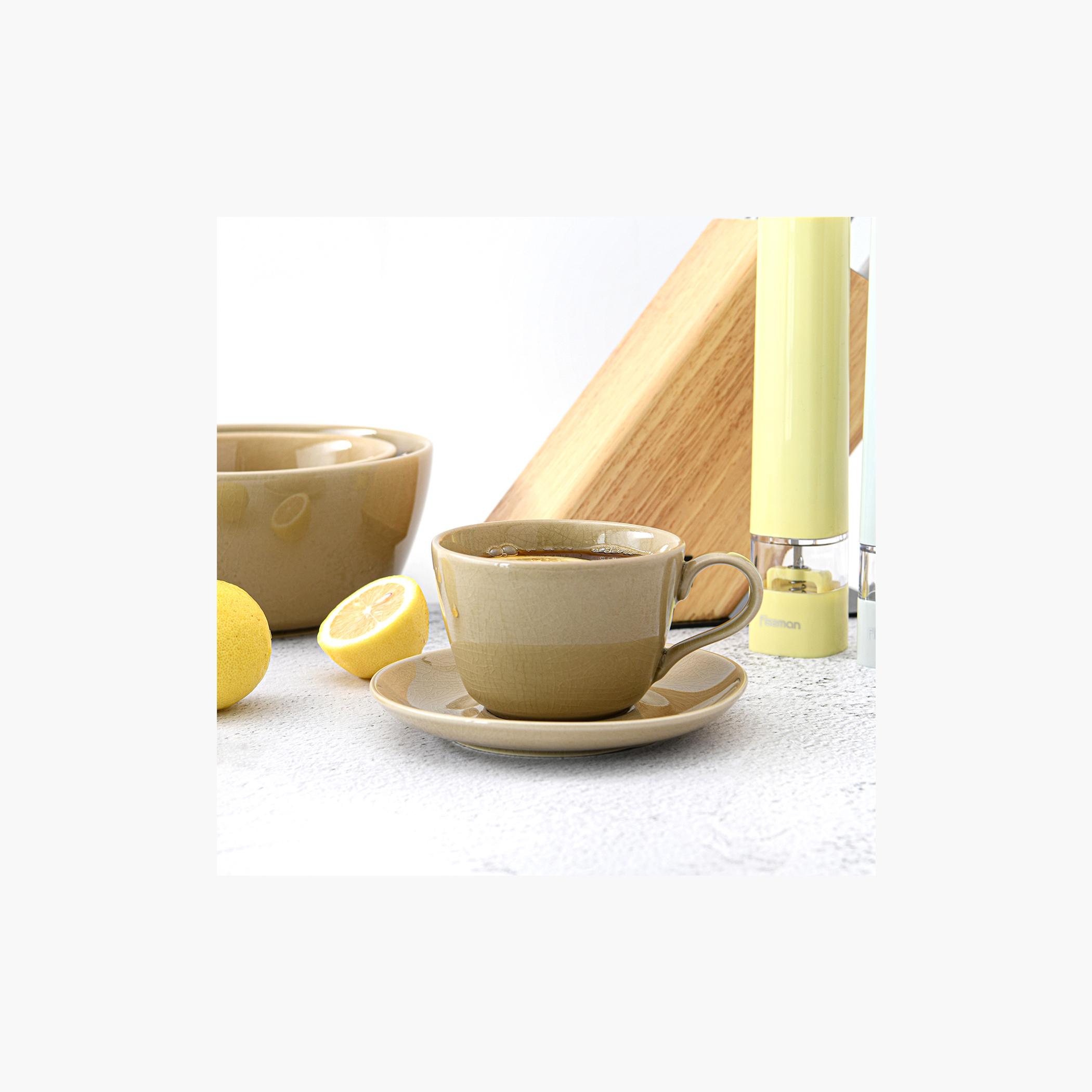 Ceramic Cup and Saucer Set - 260 ml-household-dining-teaandcoffee-teaandcoffeesets-image-1