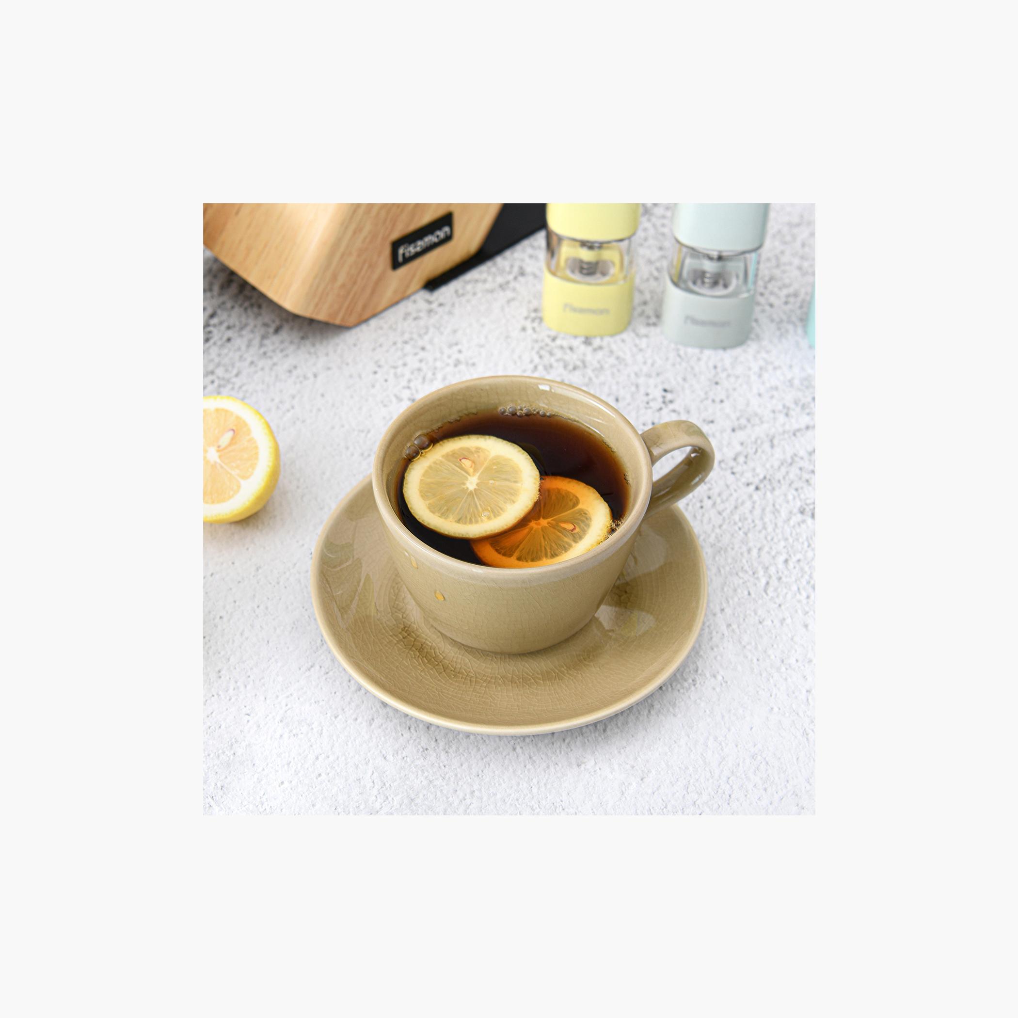 Ceramic Cup and Saucer Set - 260 ml-household-dining-teaandcoffee-teaandcoffeesets-image-2