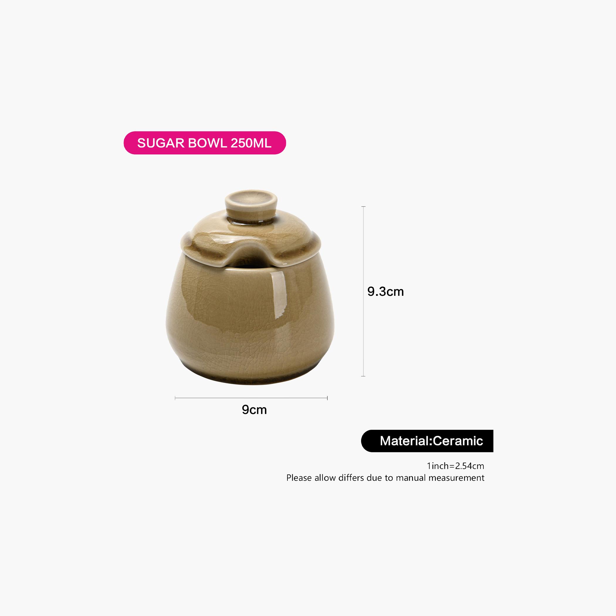 Solid Ceramic Sugar Bowl - 250 ml-household-dining-teaandcoffee-teaandcoffeeaccessories-image-2