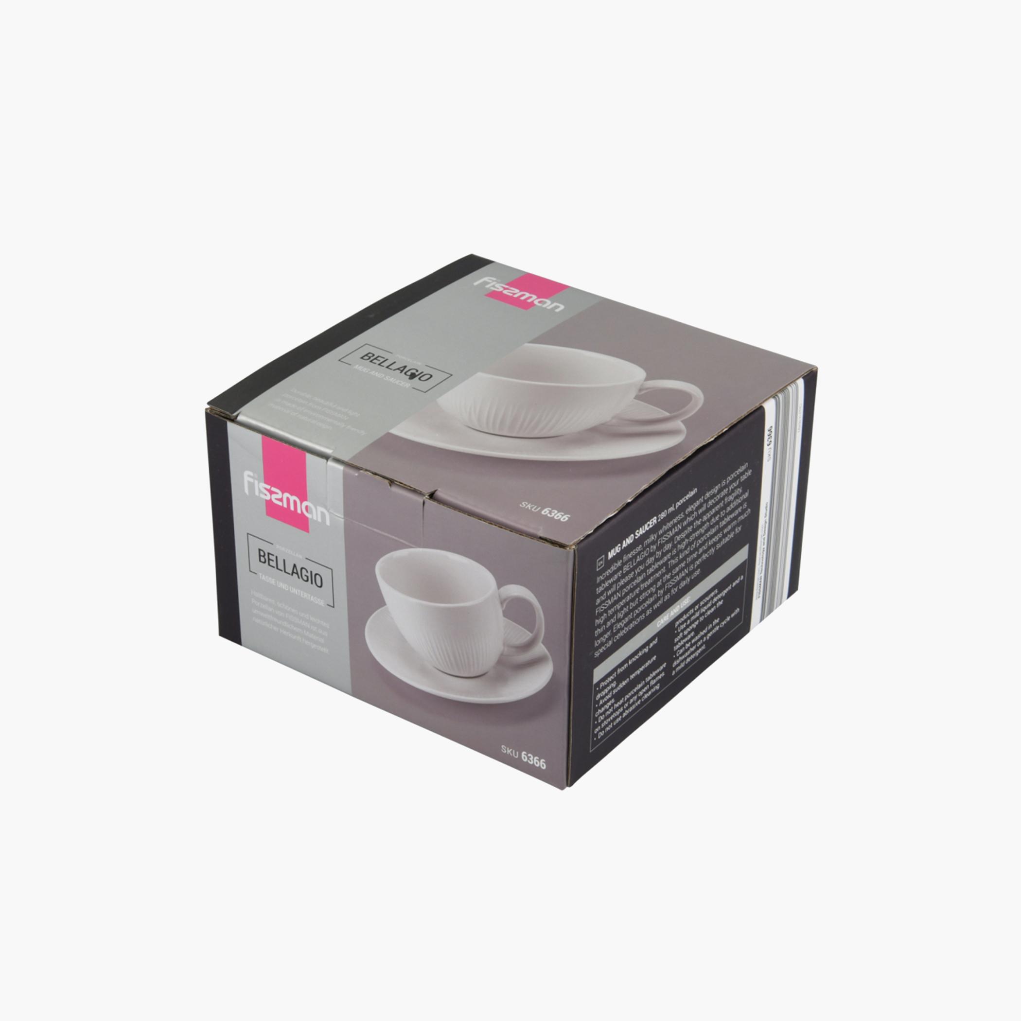 طقم فنجان وصحن من فيسمان - 280 مل-household-dining-teaandcoffee-mugsandcups-image-1