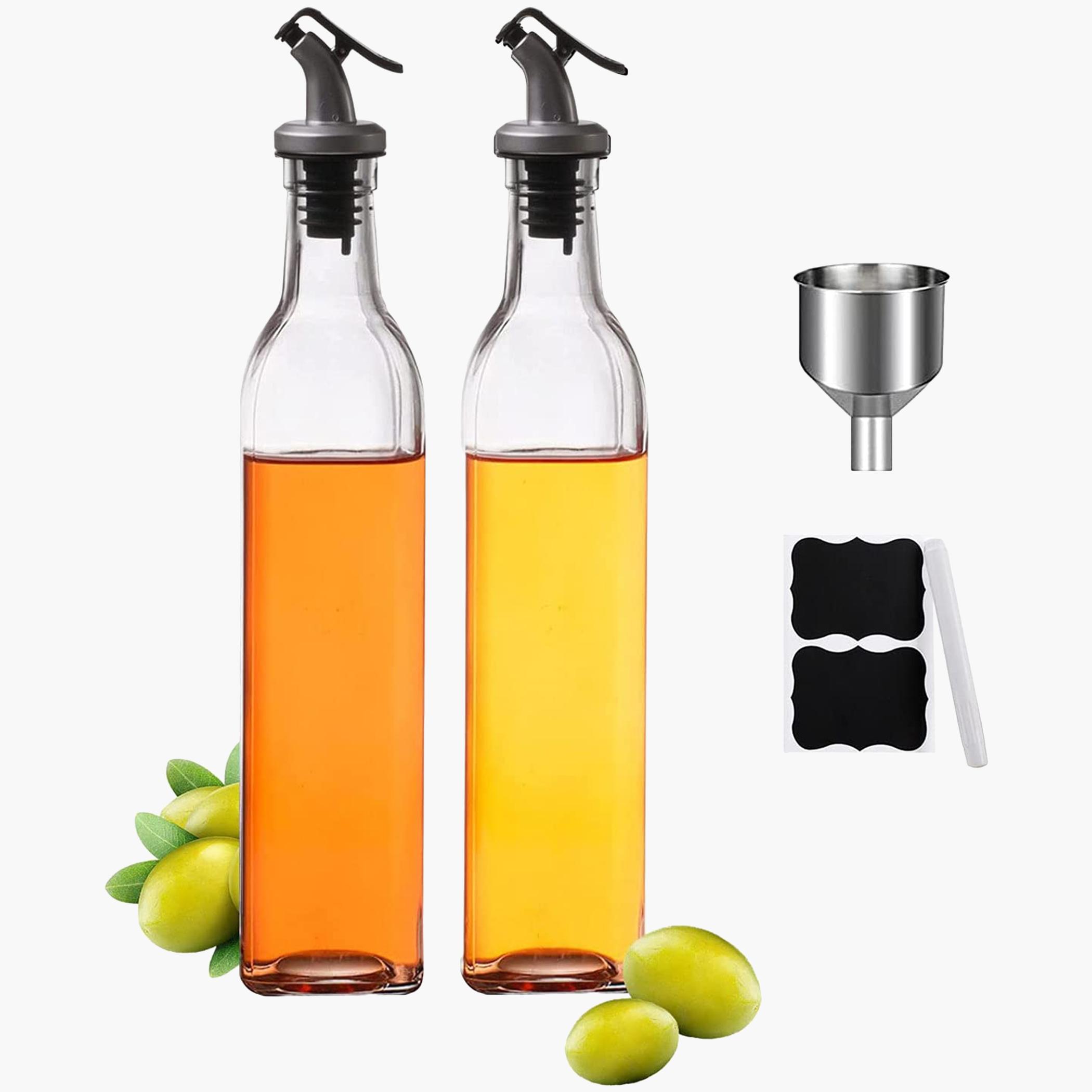 Glass 2-Piece Oil and Vinegar Bottle Set - 500 ml-household-kitchen-foodstorage-oilandvinegar-image-1