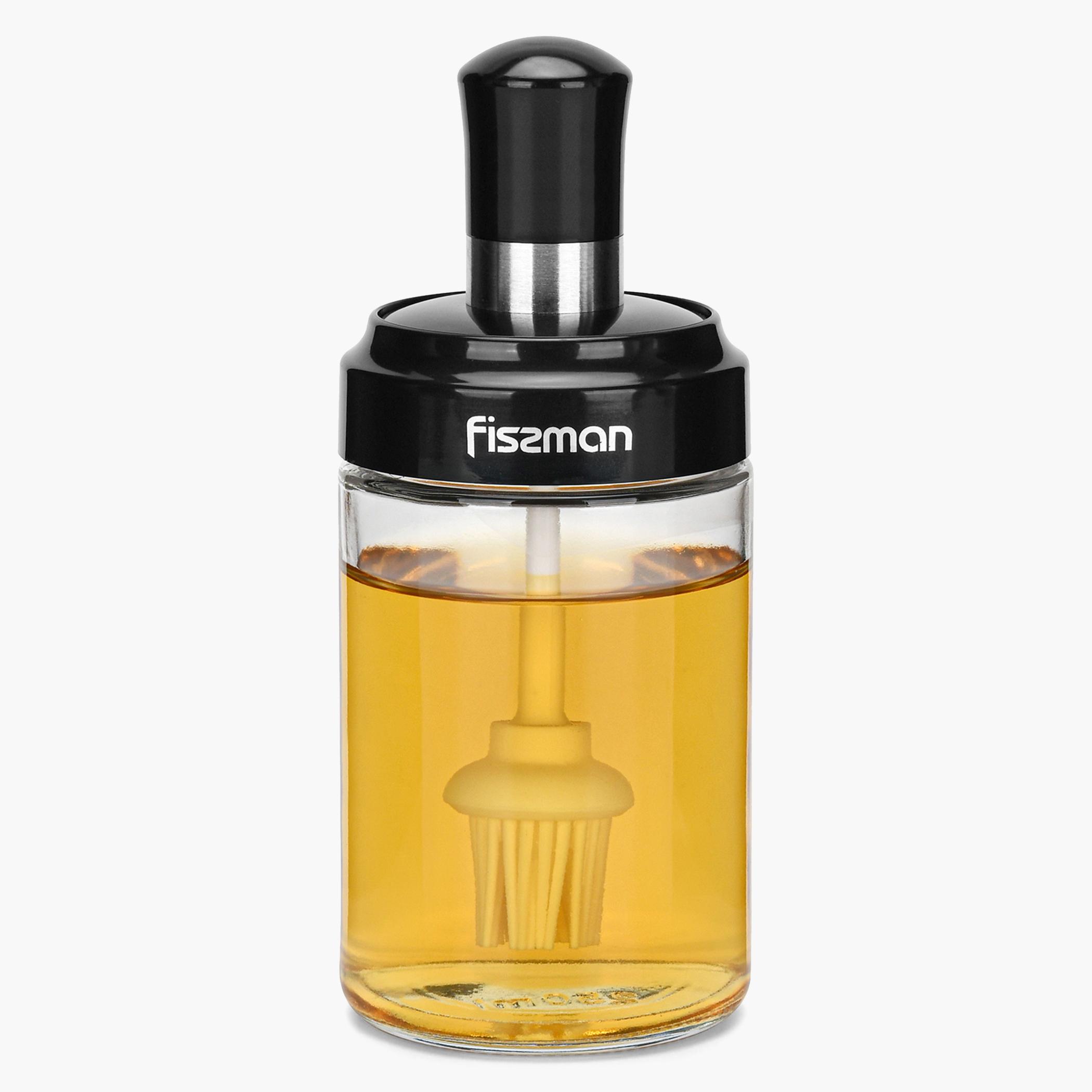 Glass Oil Bottle with Brush - 250 ml-household-kitchen-kitchentoolsandutensils-foodpreparationtools-image-1