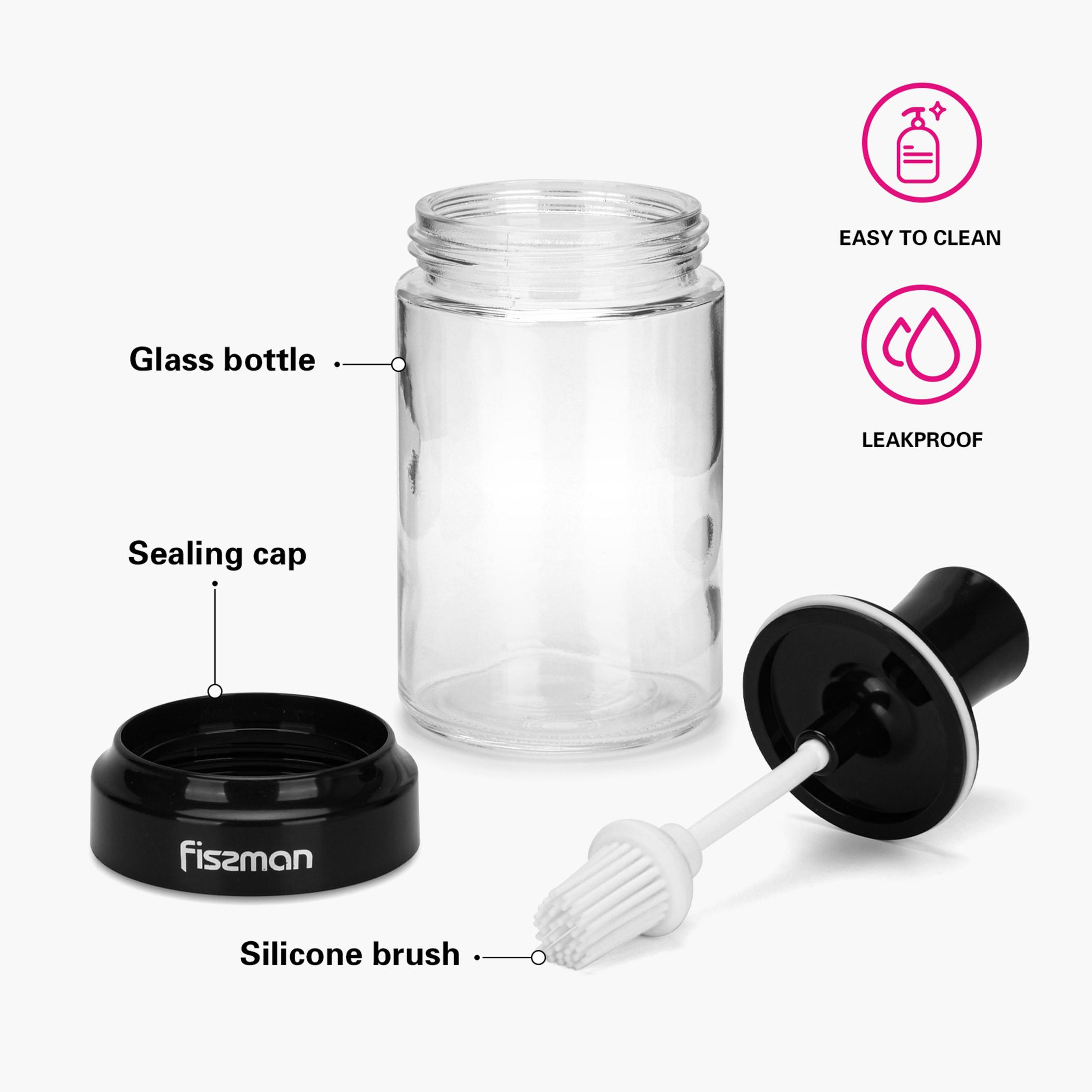 Glass Oil Bottle with Brush - 250 ml-household-kitchen-kitchentoolsandutensils-foodpreparationtools-image-4