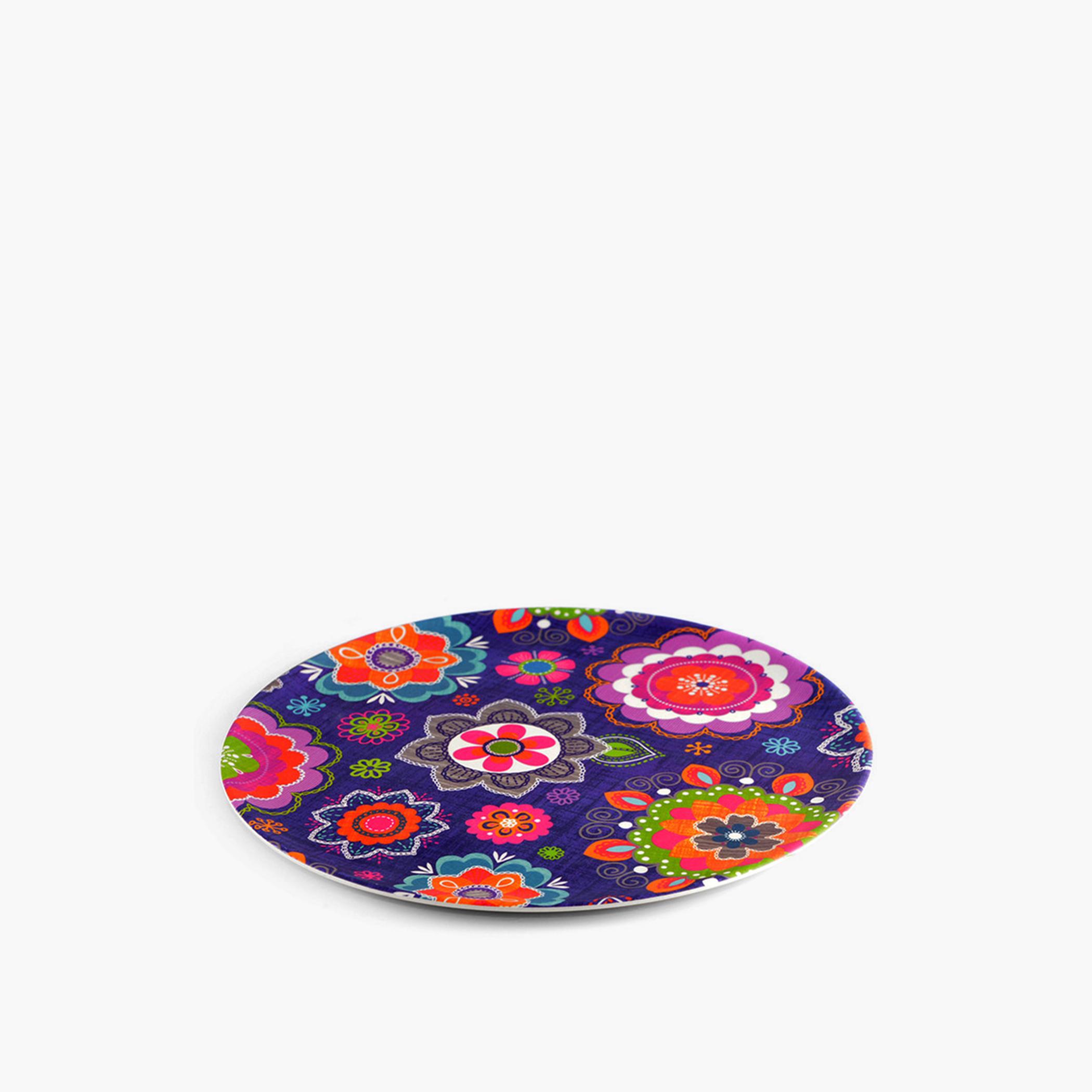 Floral Print Bamboo Dinner Plate - 28 cms-household-dining-dinnerware-plates-image-3