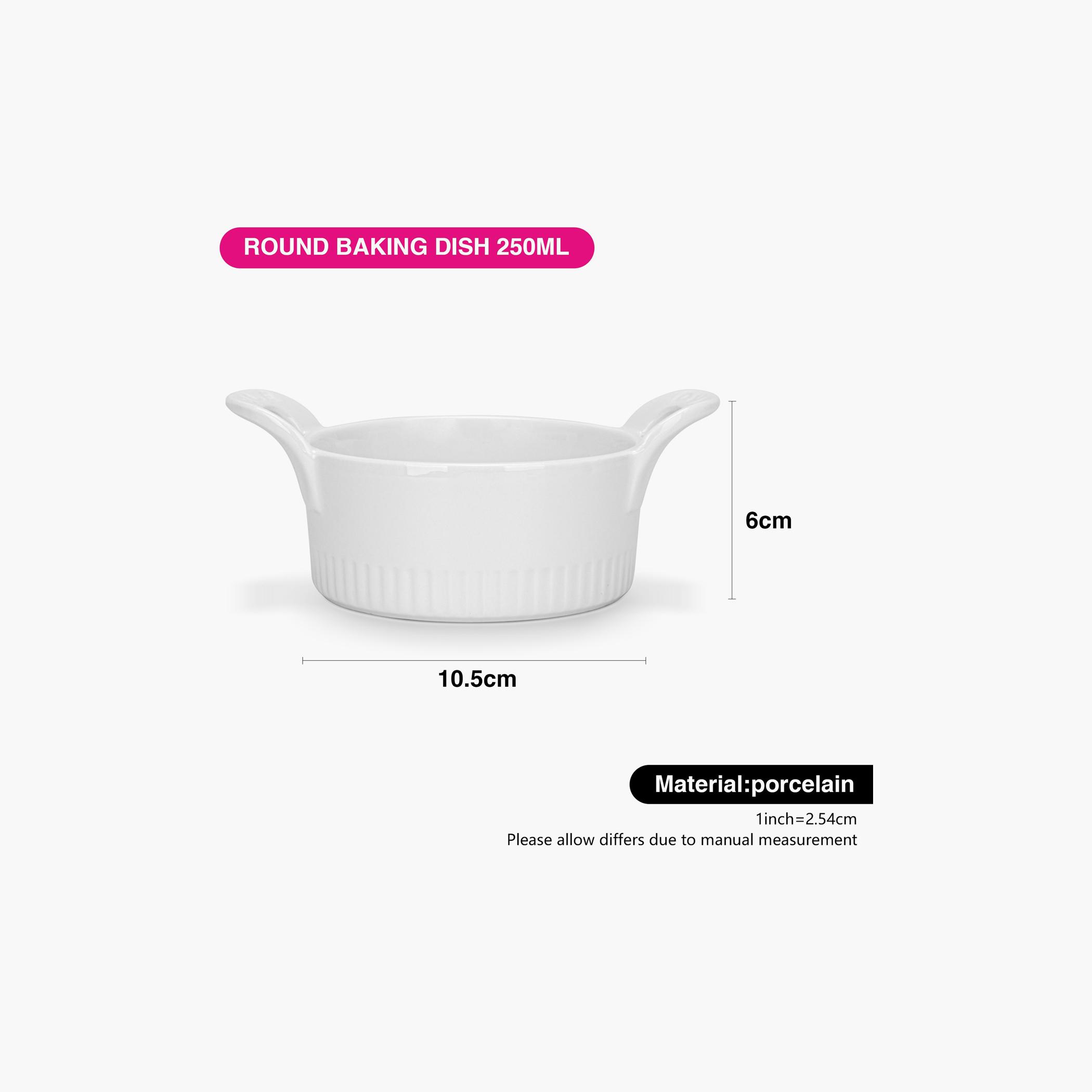 Round 2-Piece Porcelain Baking Dish Set - 11x6 cm-household-kitchen-bakeware-bakingdishes-image-3