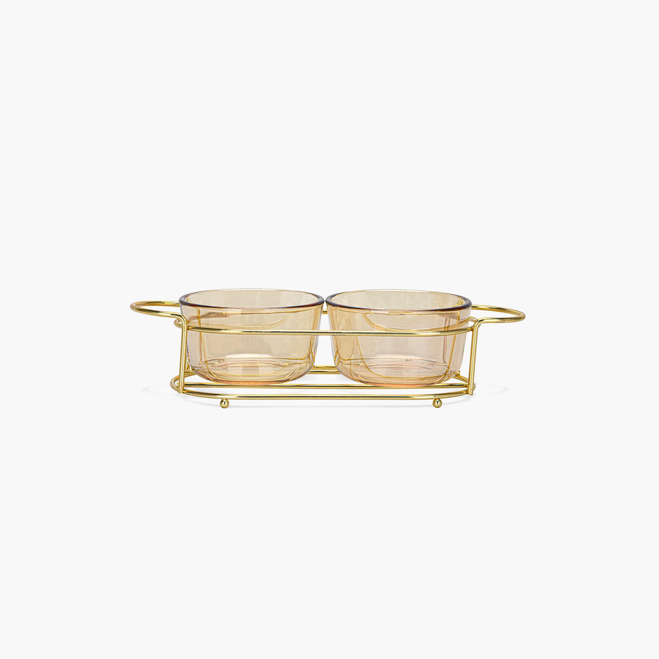 Pristine Series 2-Piece Glass Bowl Set with Metal Stand - 240 ml-household-dining-dinnerware-bowls-image-4