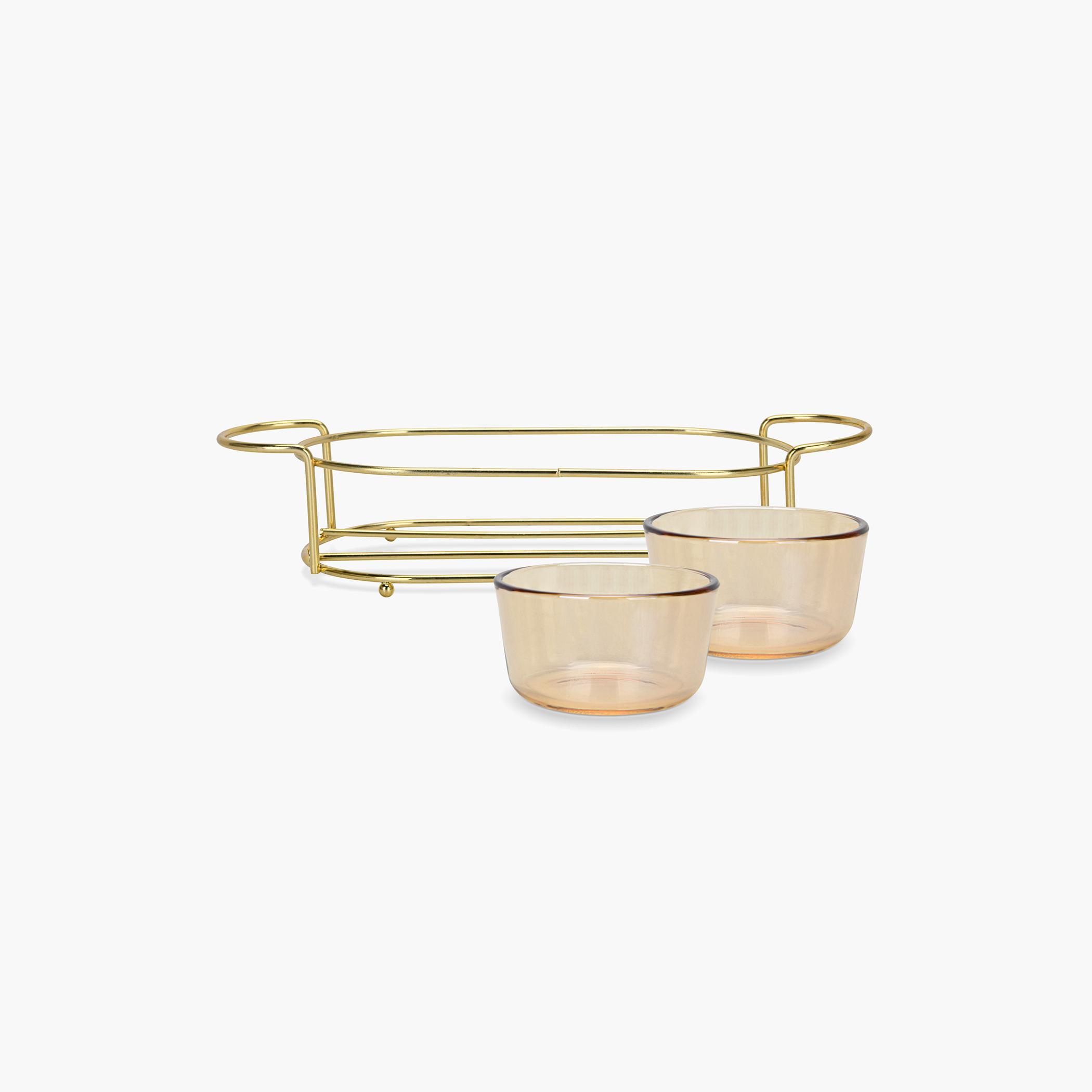 Pristine Series 2-Piece Glass Bowl Set with Metal Stand - 240 ml-household-dining-dinnerware-bowls-image-5