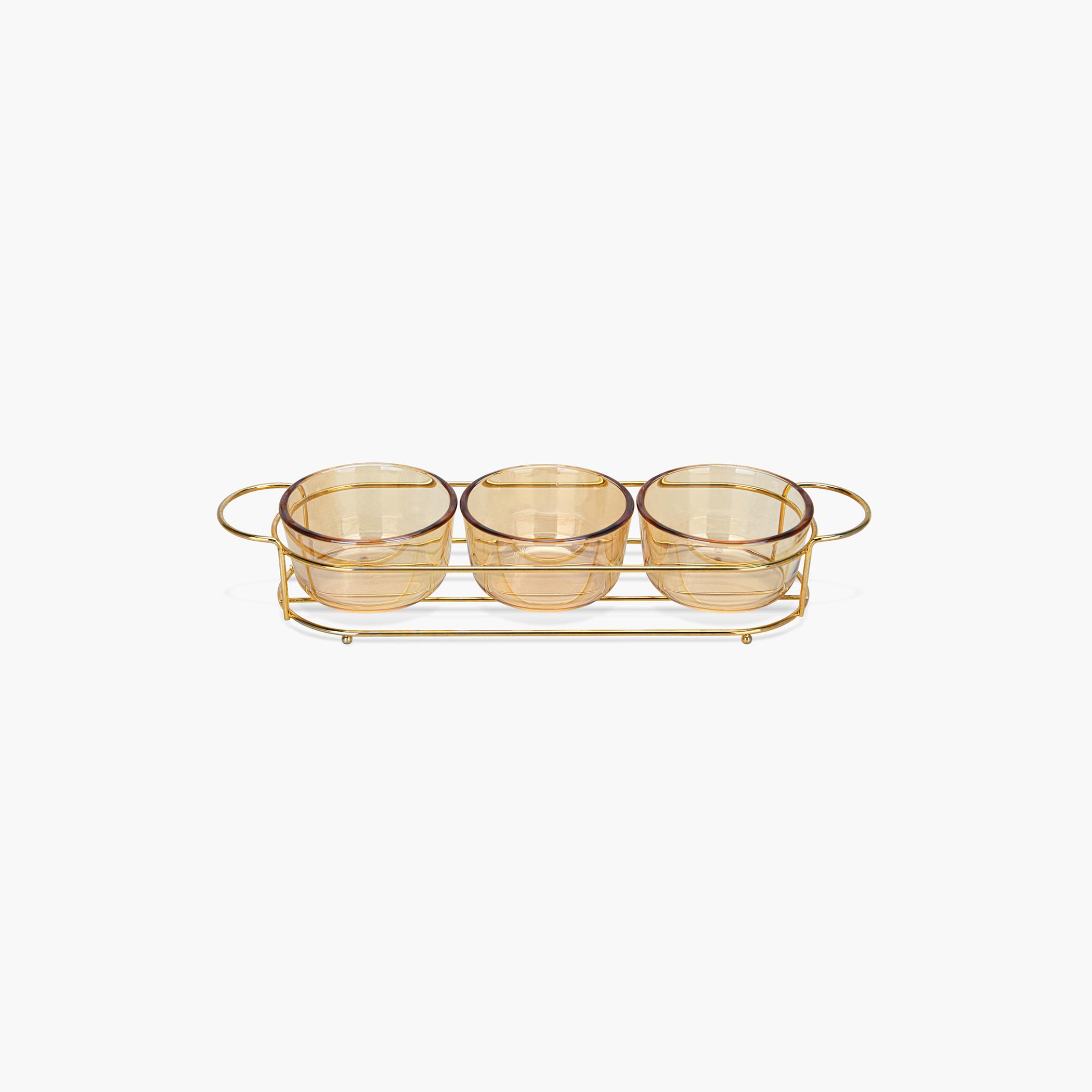 Pristine 3-Piece Glass Bowl Set with Metal Stand-household-dining-dinnerware-bowls-image-1
