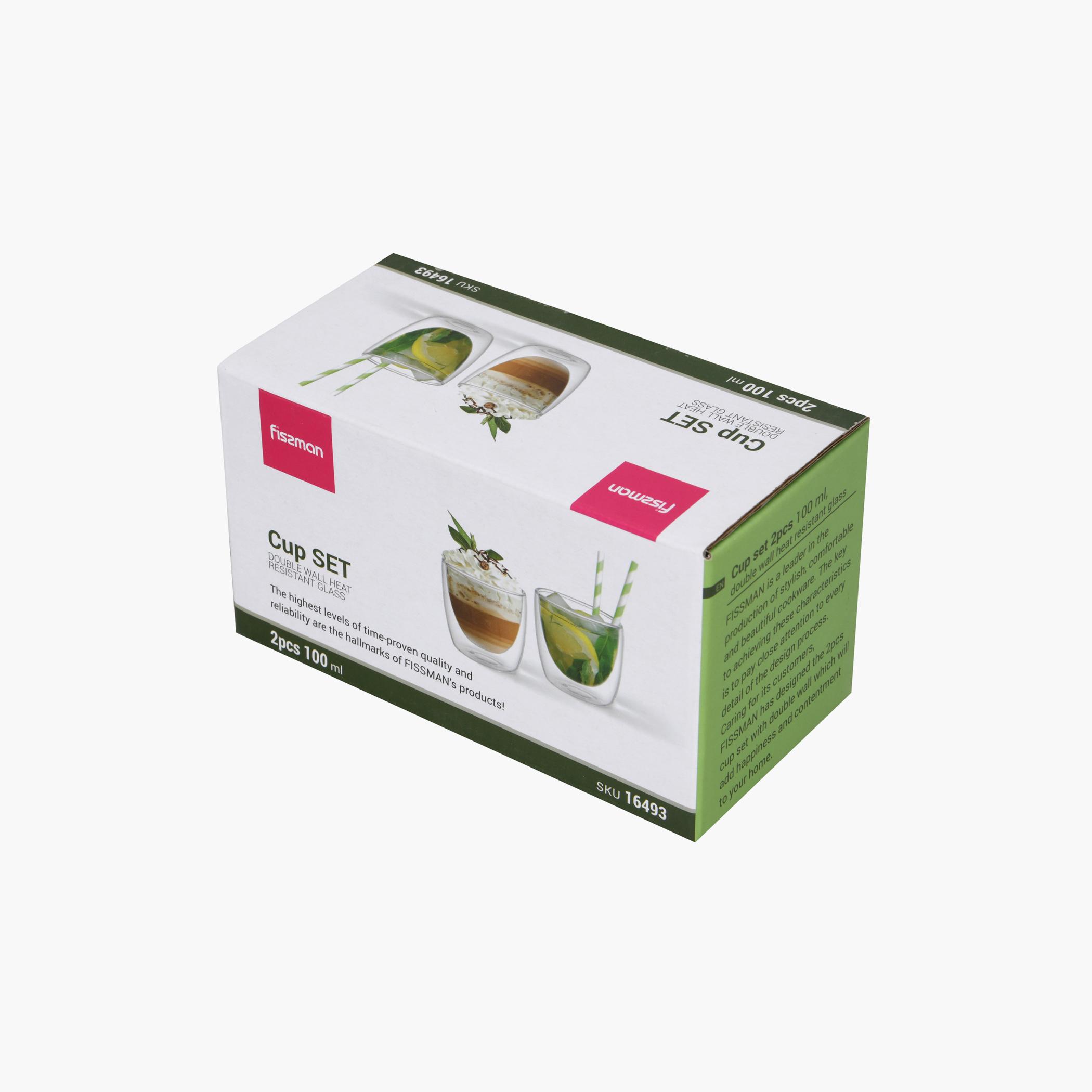 Fissman 2-Piece Borosilicate Glass Double Wall Glass Set - 100 ml-household-dining-glassware-drinkingglasses-image-4