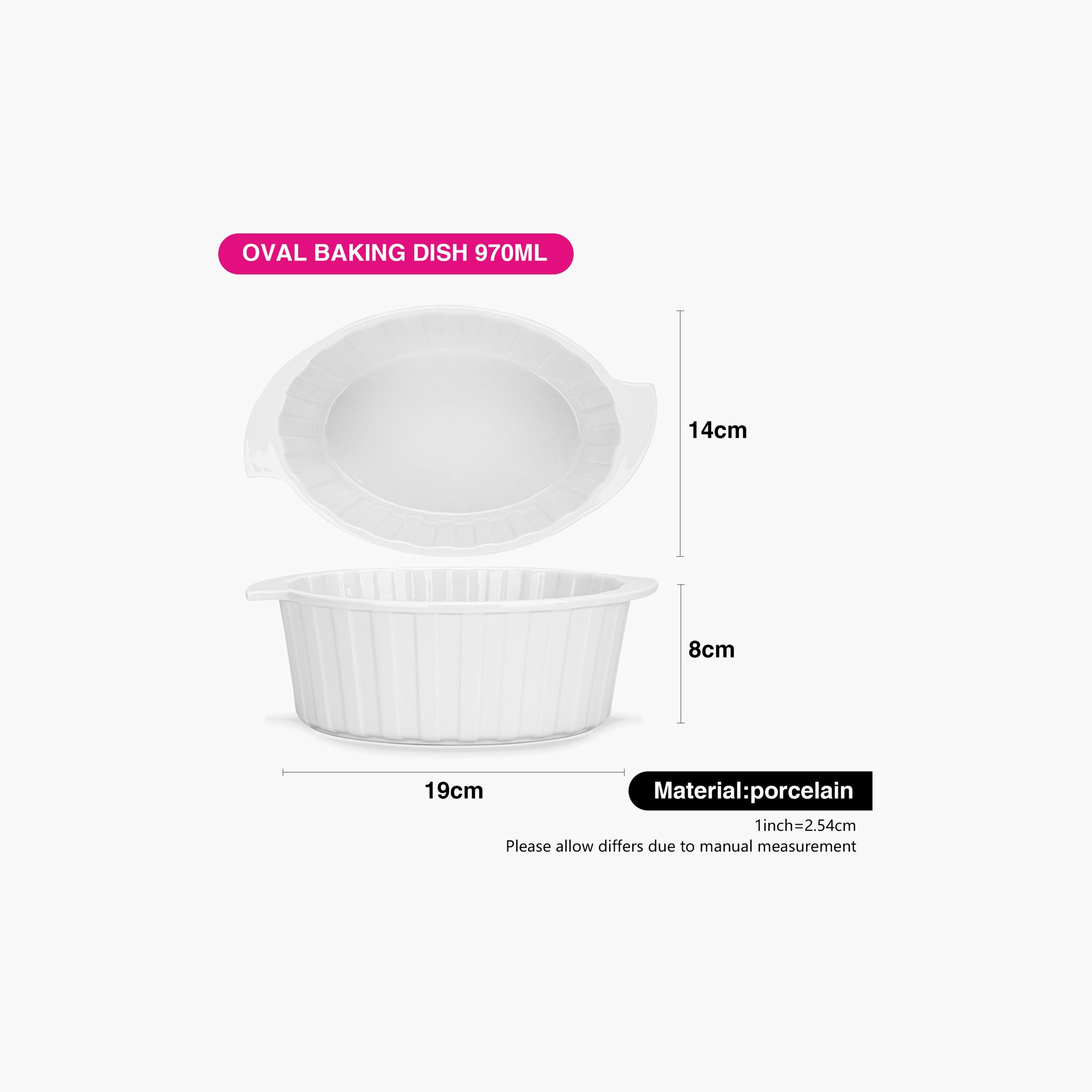 Porcelain Baking Dish - 970 ml-household-kitchen-bakeware-bakingdishes-image-4