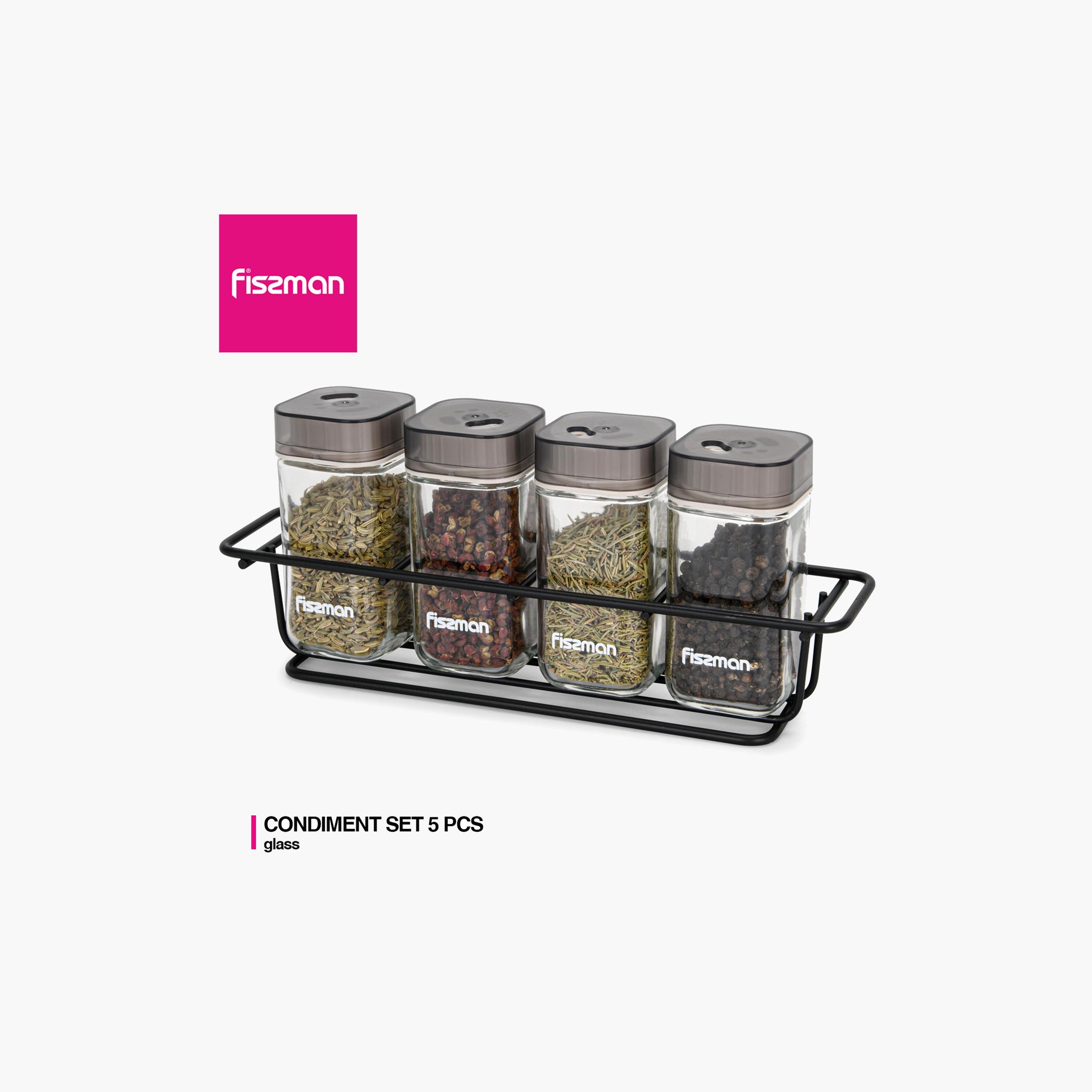 Glass 5-Piece Condiment Set-household-kitchen-foodstorage-spiceracksandjars-image-7