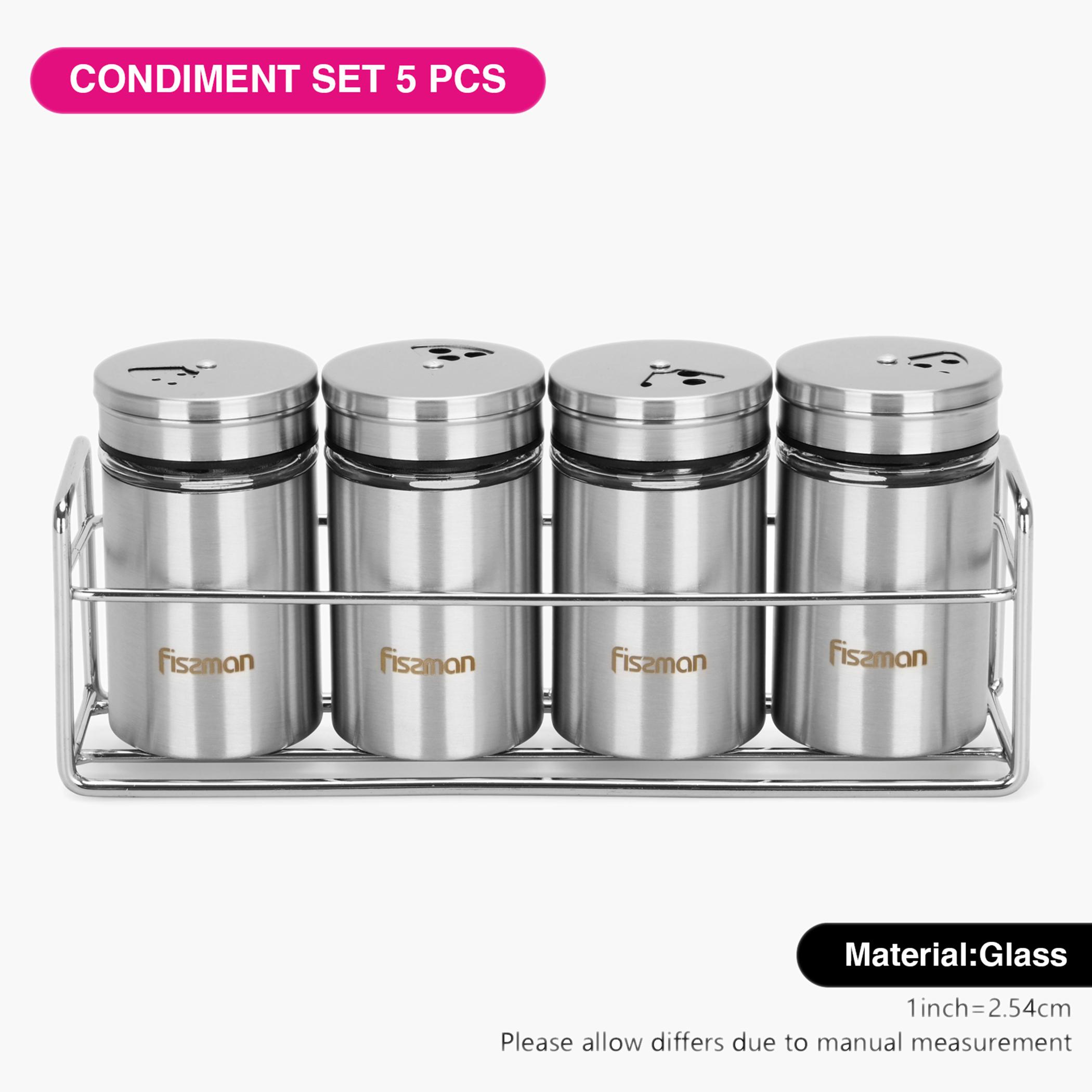 Fissman 5-Piece Salt and Pepper Shaker Set - 80 ml-household-kitchen-foodstorage-spiceracksandjars-image-10
